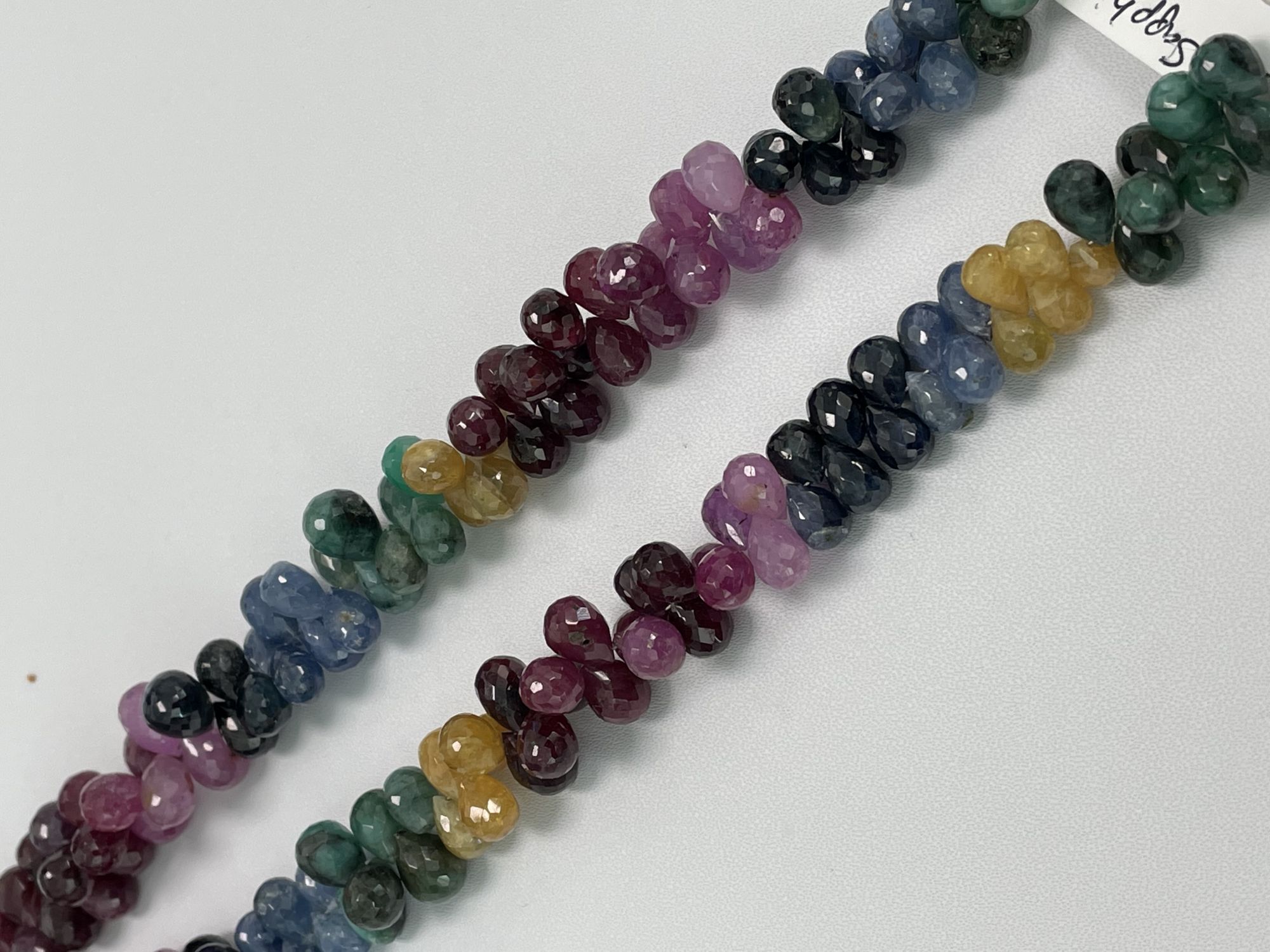 Multi Color Sapphire Drop Faceted