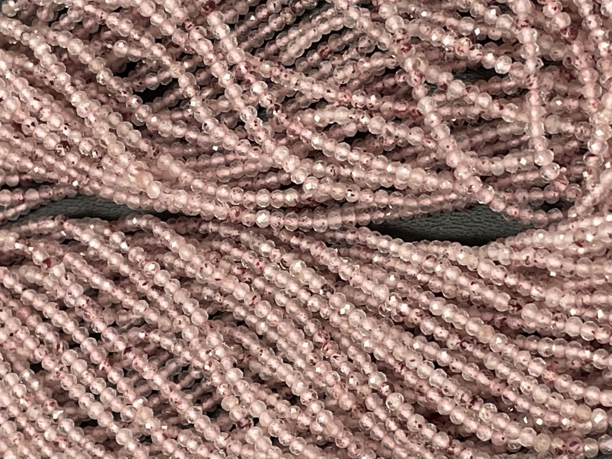 Pink Rutilated Quartz Rondelle Faceted