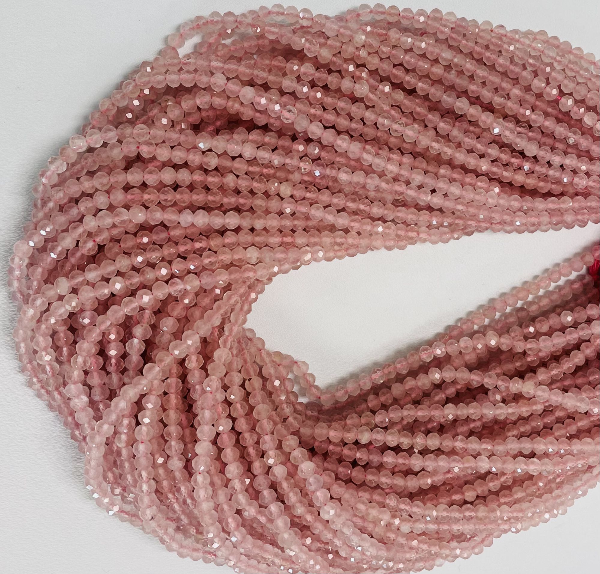 Rose Quartz Rondelle Faceted