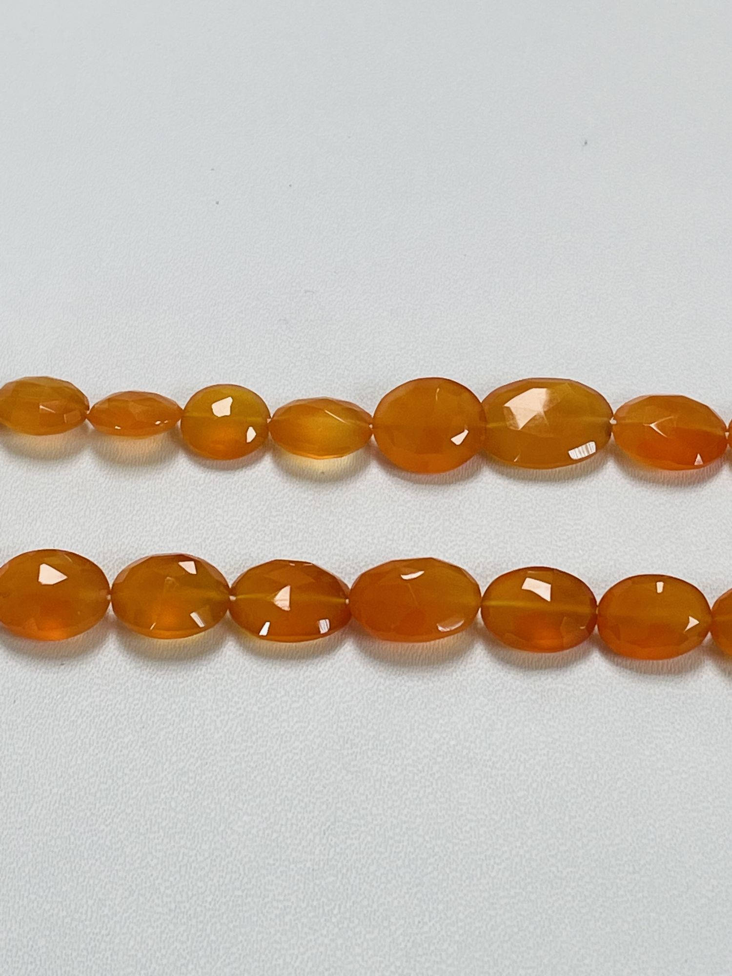 Carnelian Oval Faceted Graduated