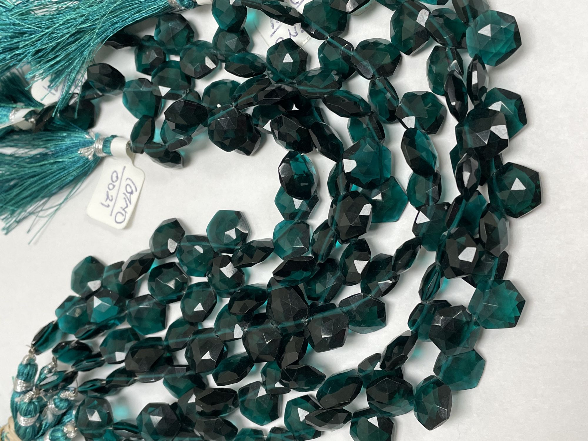 Teal Hydro Quartz Hexagon Faceted