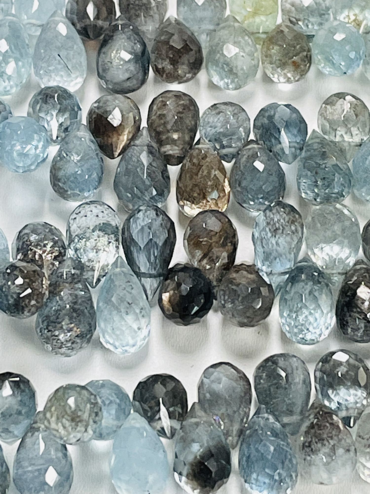 Copper Aquamarine Drop Faceted