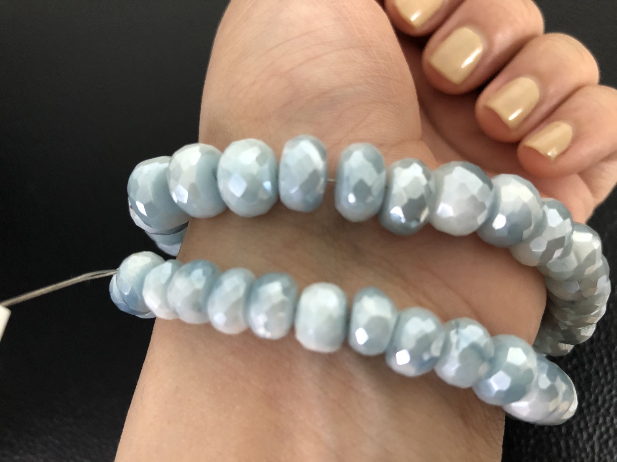 Coated Moonstone Rondelle