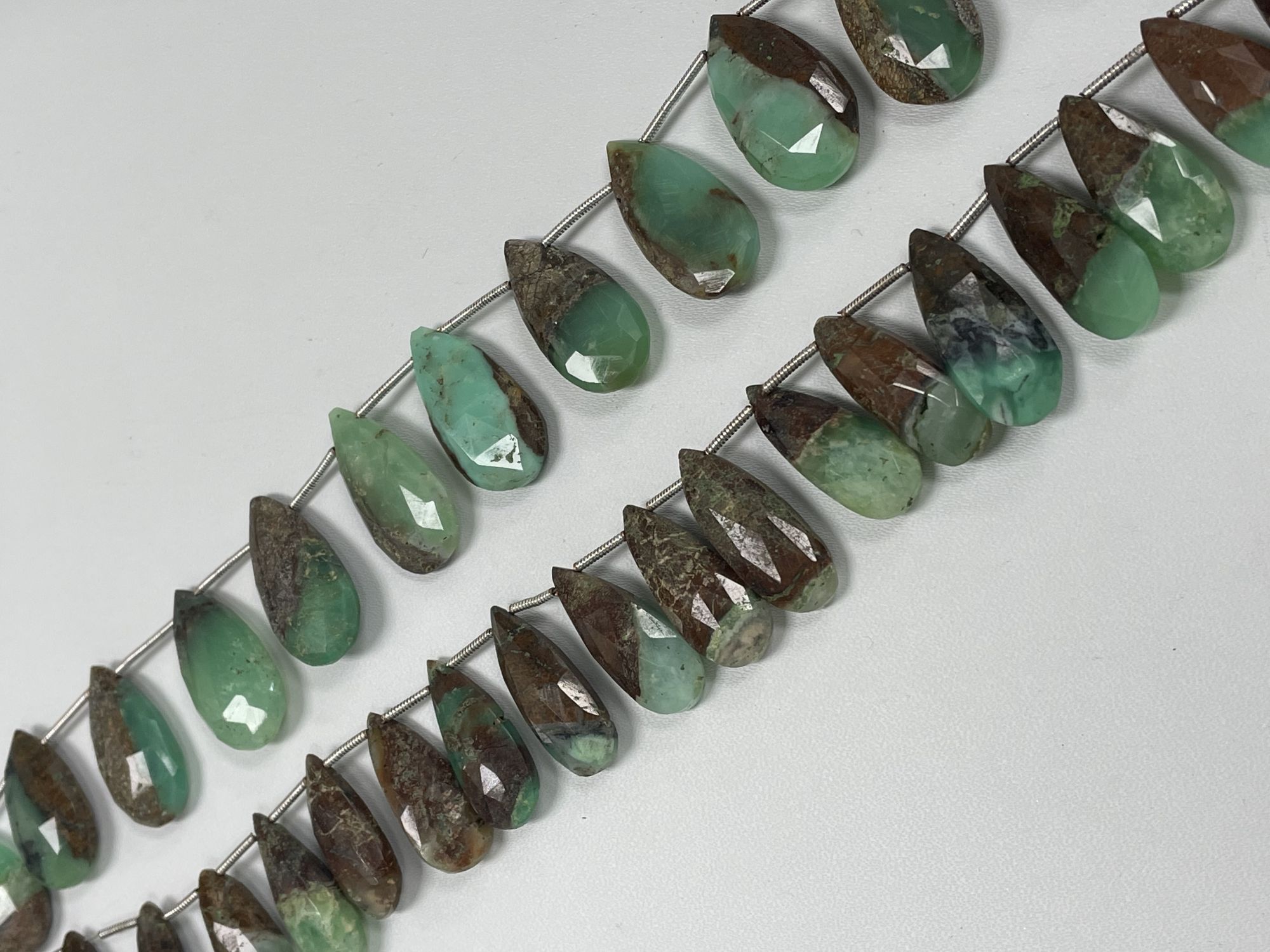 Chrysoprase Pears Faceted