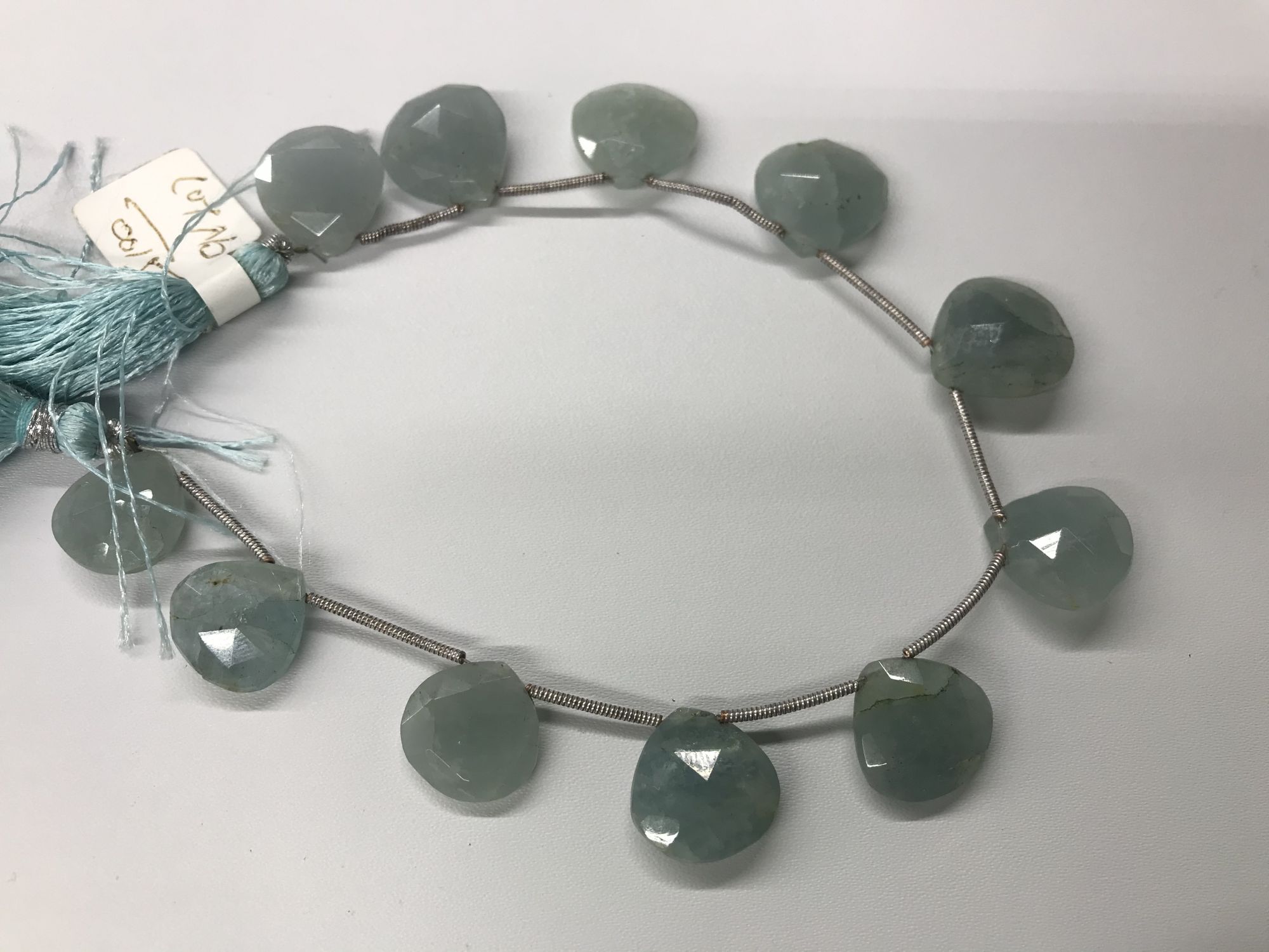 Aquamarine Hearts Faceted