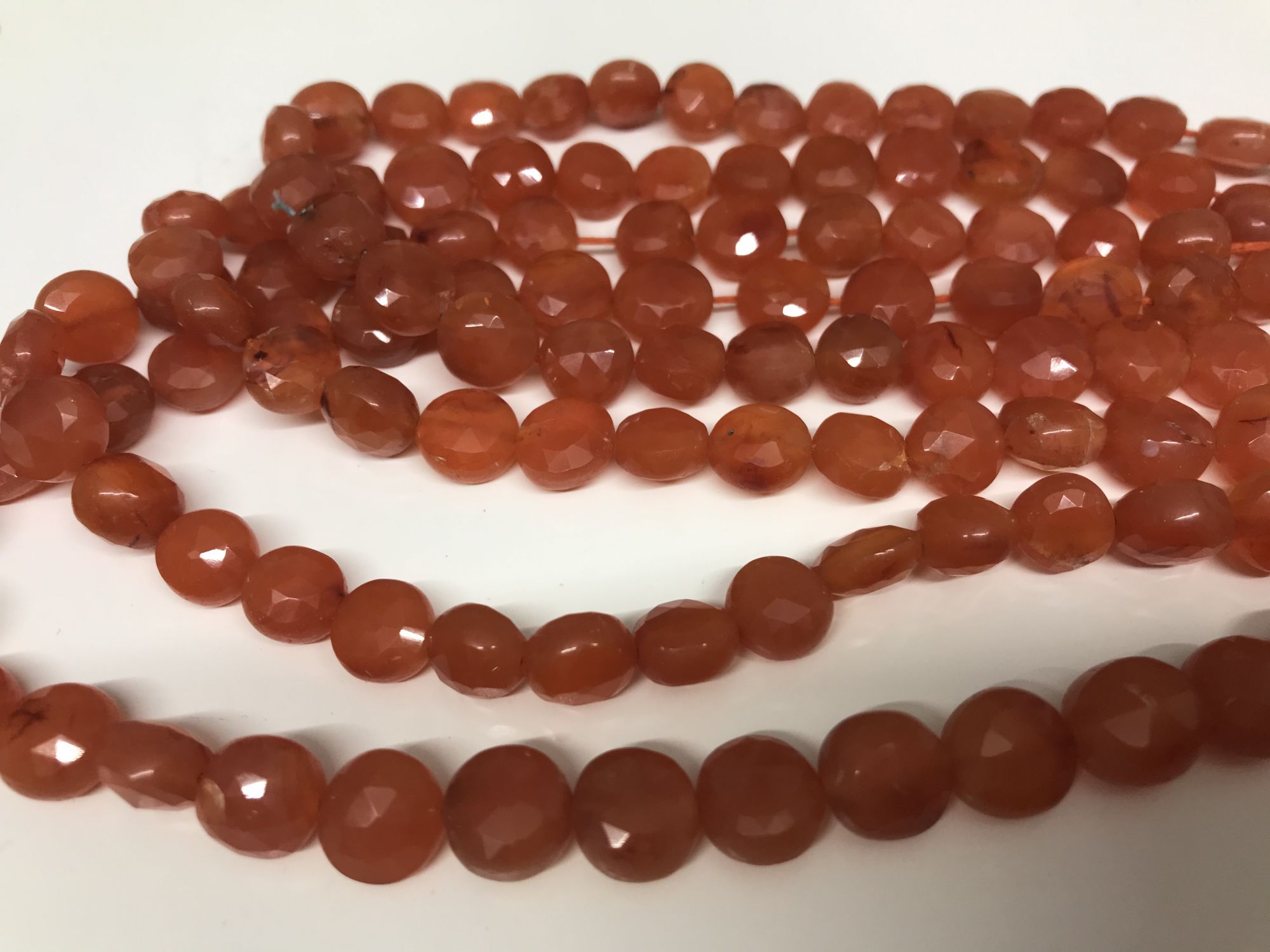 Orange Carnelian Coins Faceted