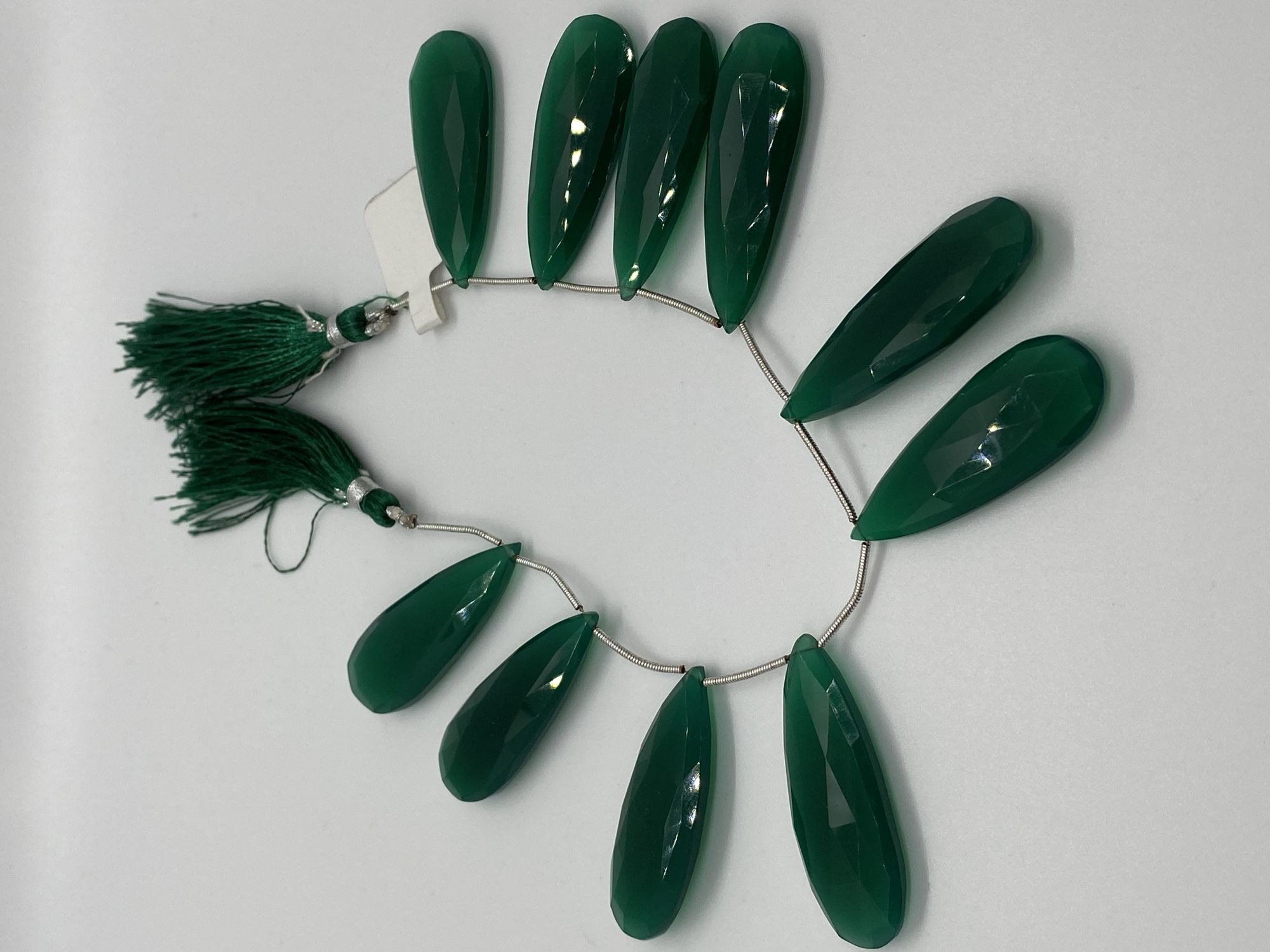 Green Onyx Pears Faceted