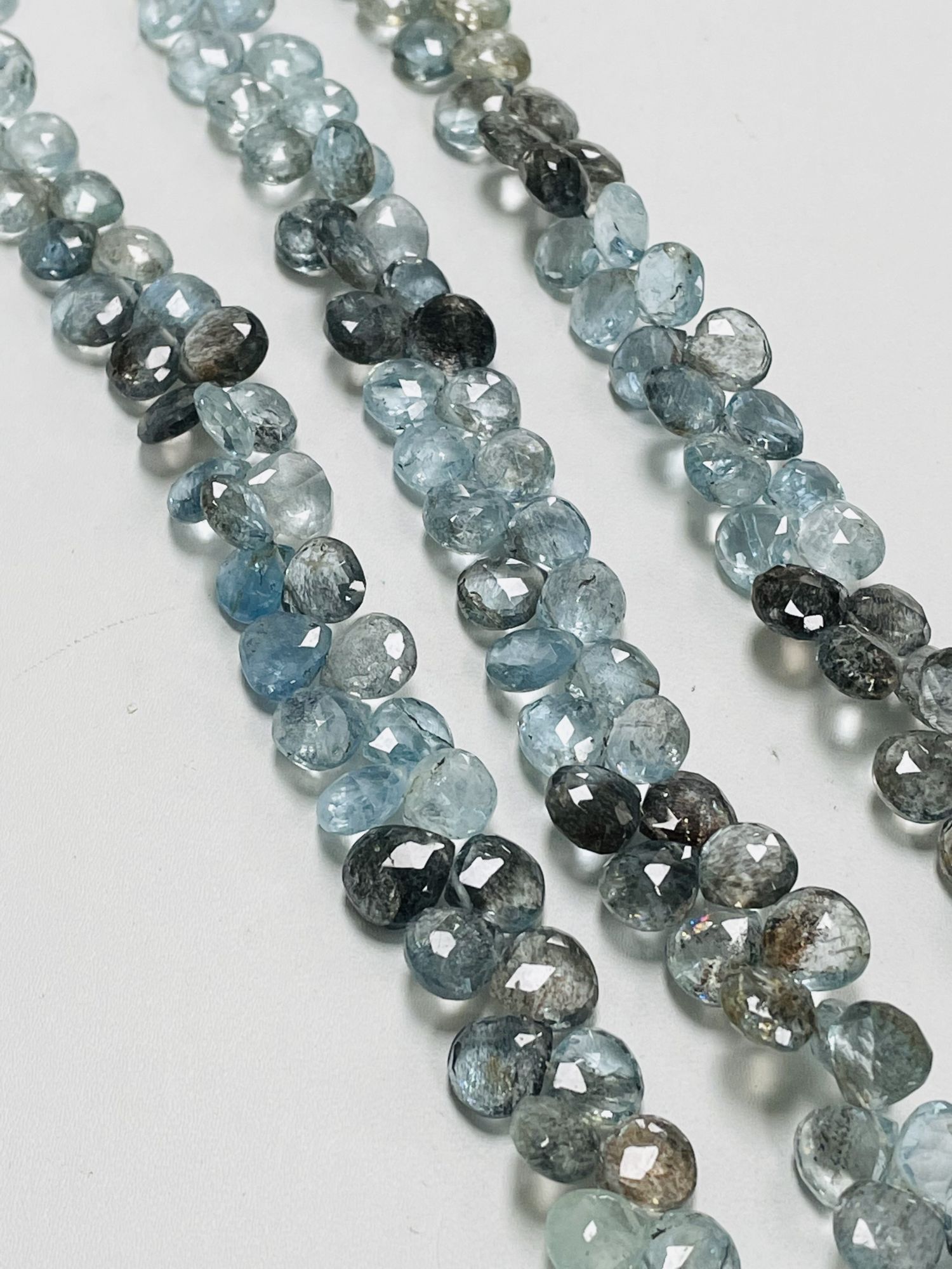 Copper Aquamarine Heart Faceted