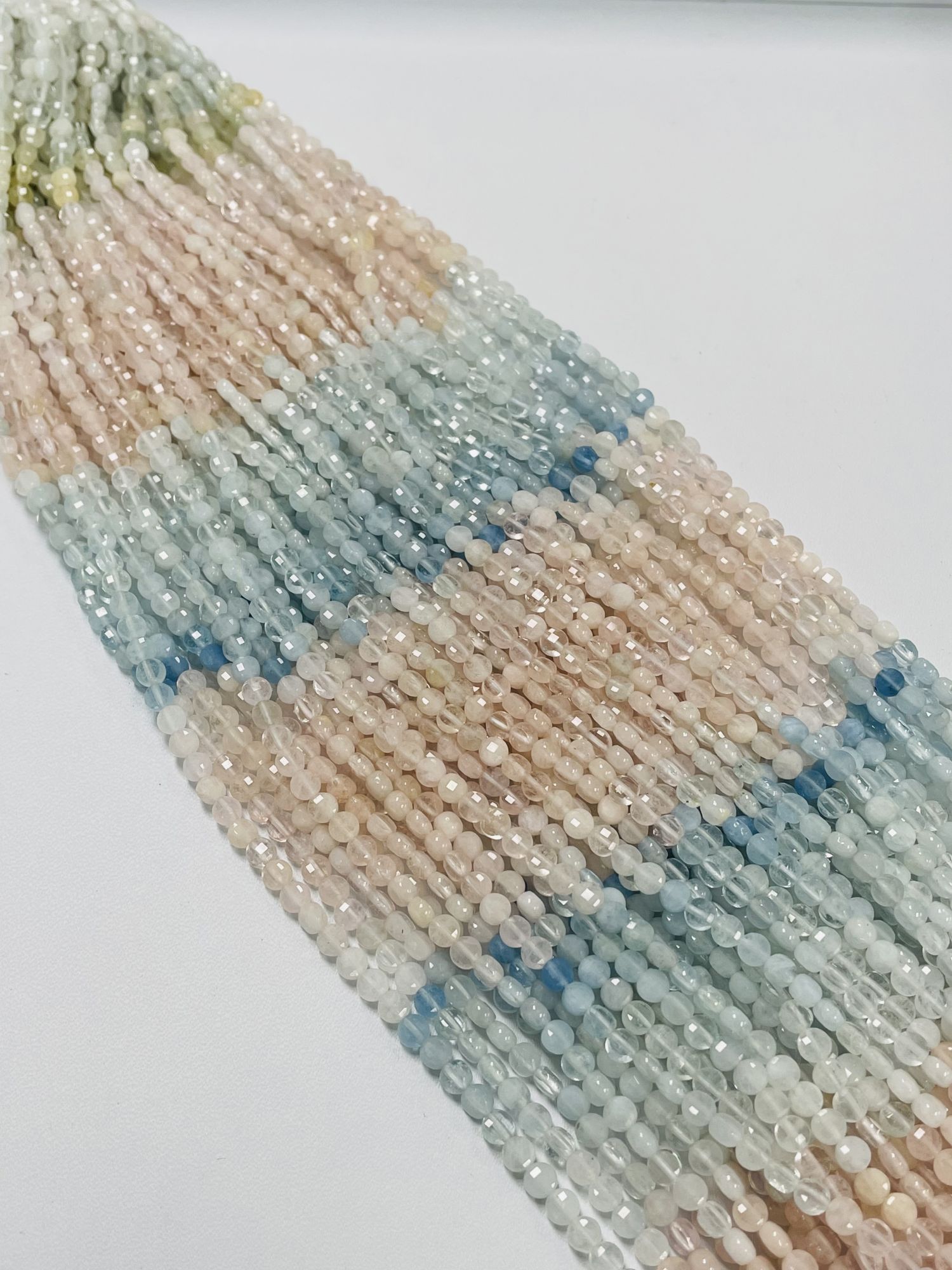 Multi Aquamarine Coin Faceted