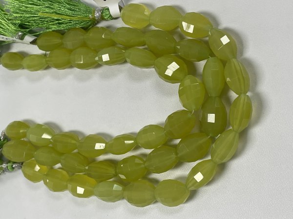 Green Chalcedony Barrel Faceted