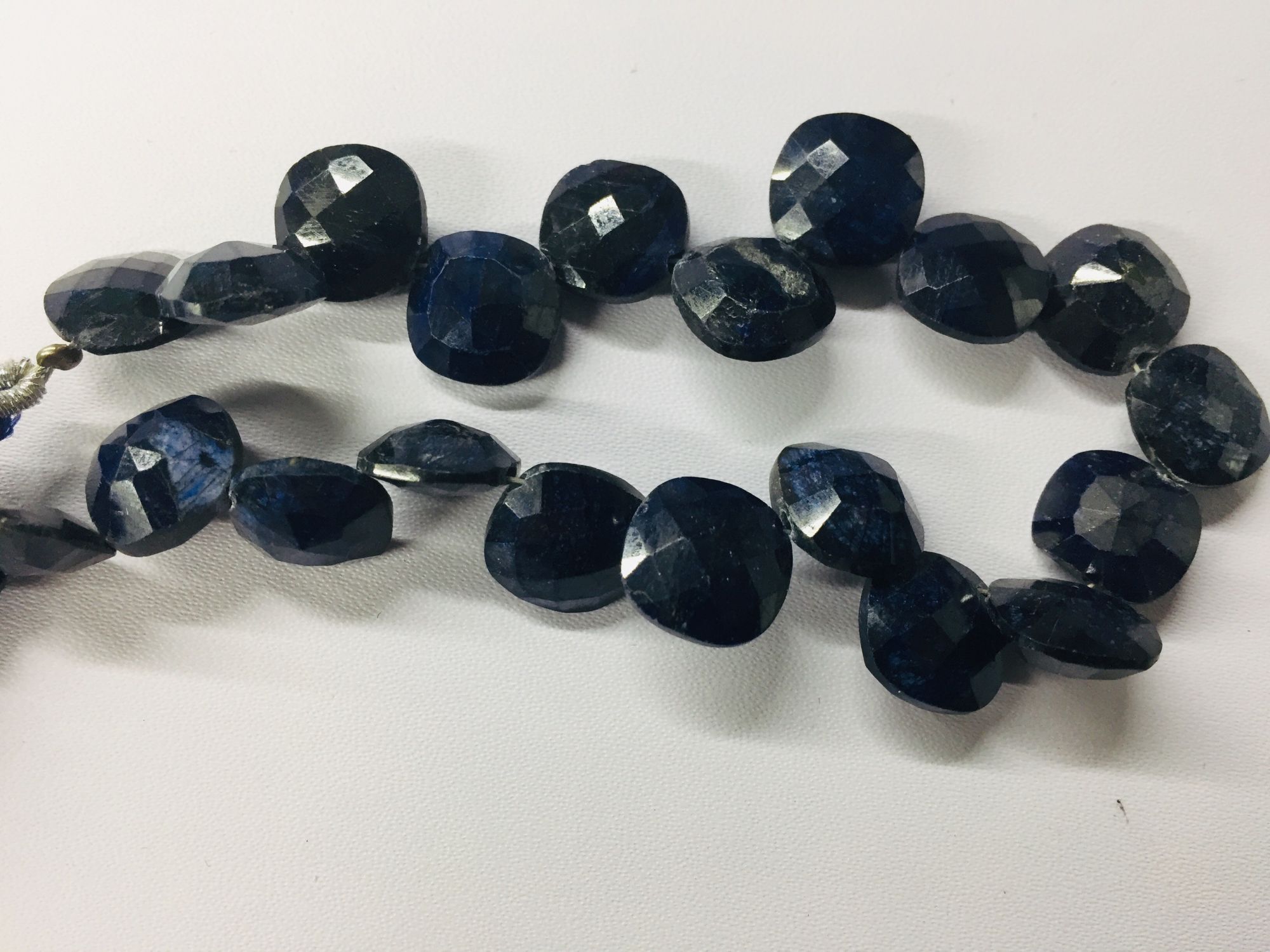 Blue Sapphire squares Faceted heated and oiled