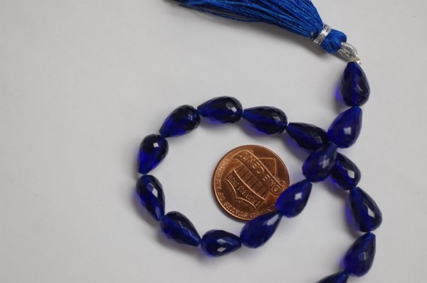 Electric Blue Hydro Quartz Straight Drill Drops Faceted