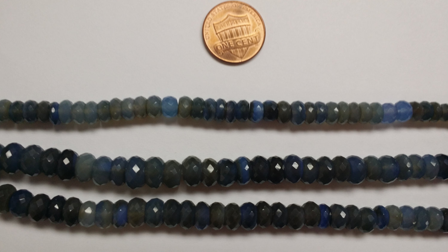 Blue Chalcedony Rondelles Faceted