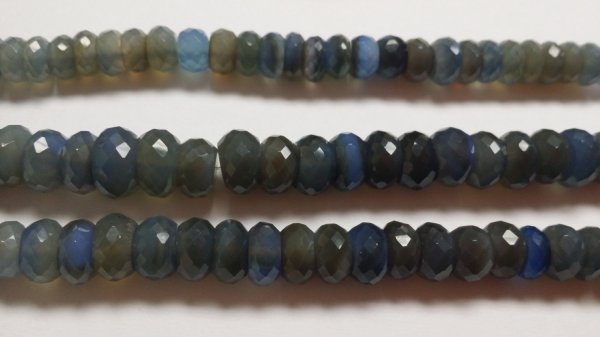 Blue Chalcedony Rondelles Faceted