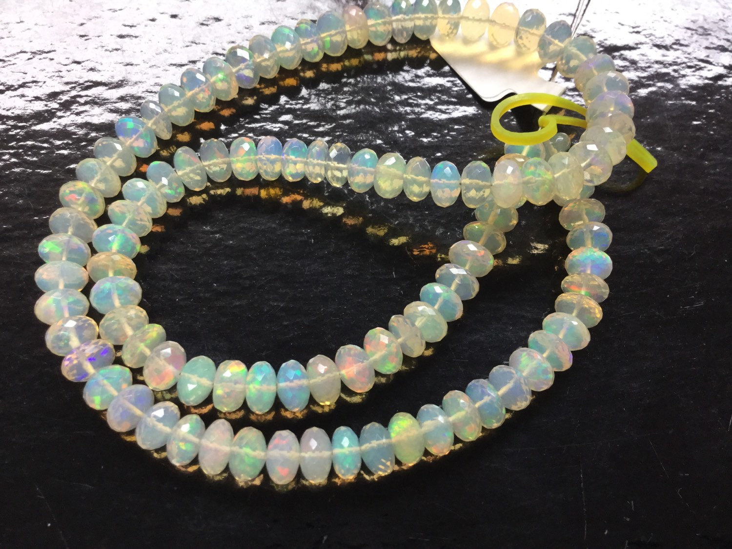 Ethiopian Opal Rondelles Faceted