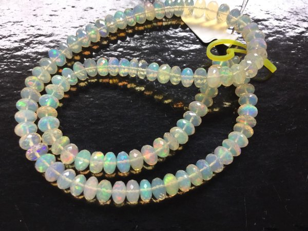 Ethiopian Opal Rondelles Faceted