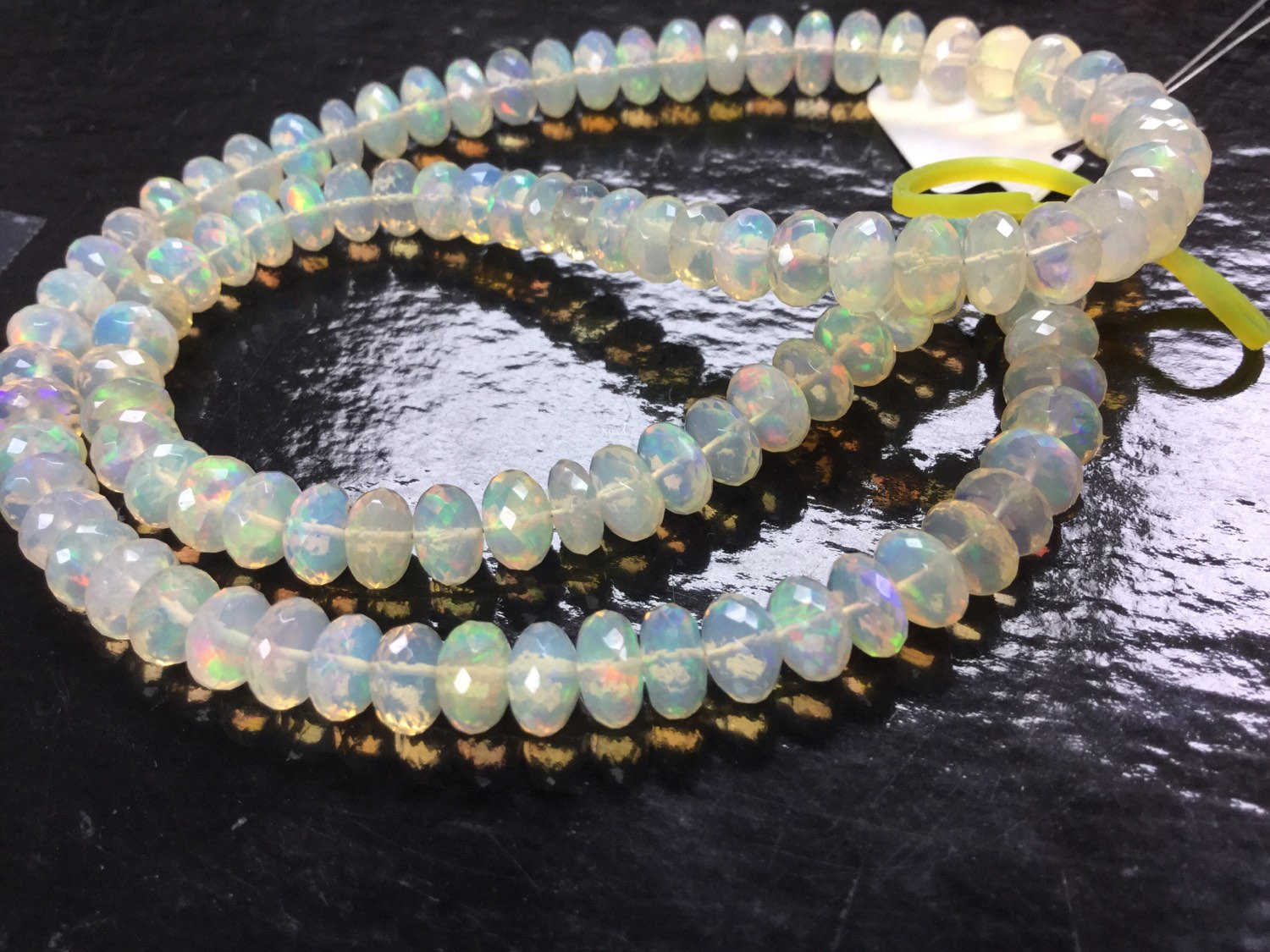 Ethiopian Opal Rondelles Faceted