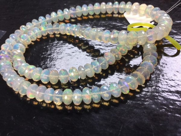 Ethiopian Opal Rondelles Faceted