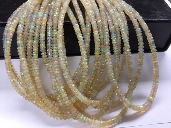 Ethiopian Opal Rondelles Smooth