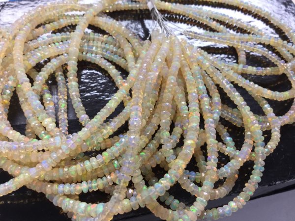 Ethiopian Opal Rondelles Smooth