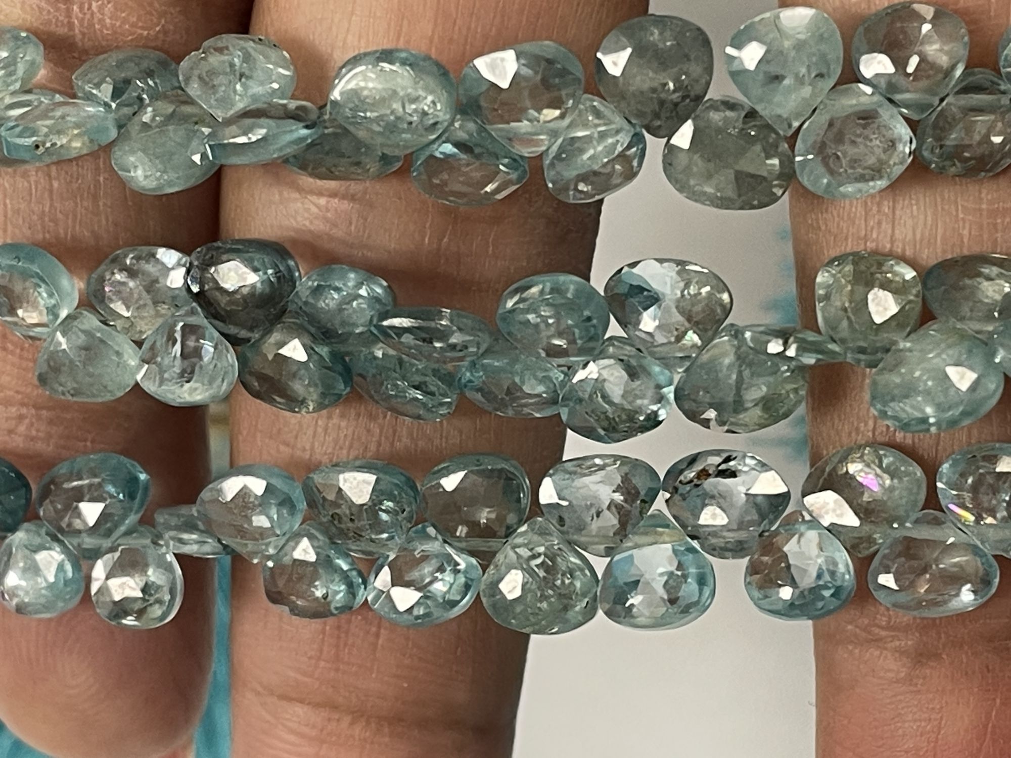 Blue Zircon Heart Faceted