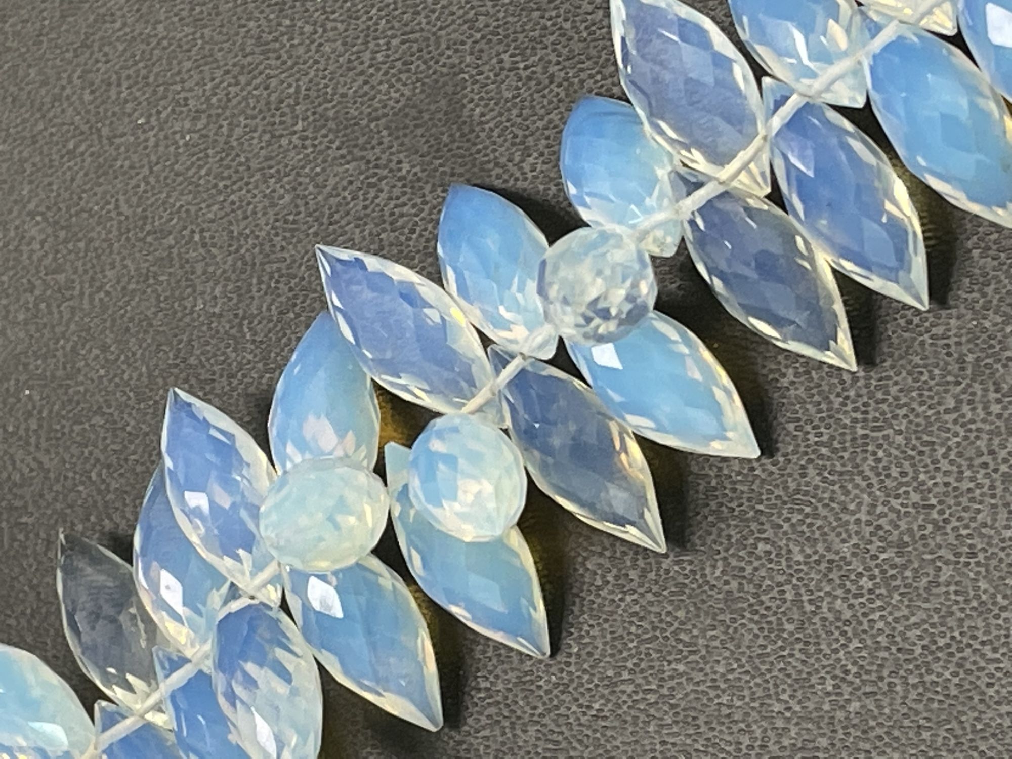 Opalite Hydro Quartz Puff Marquise Faceted