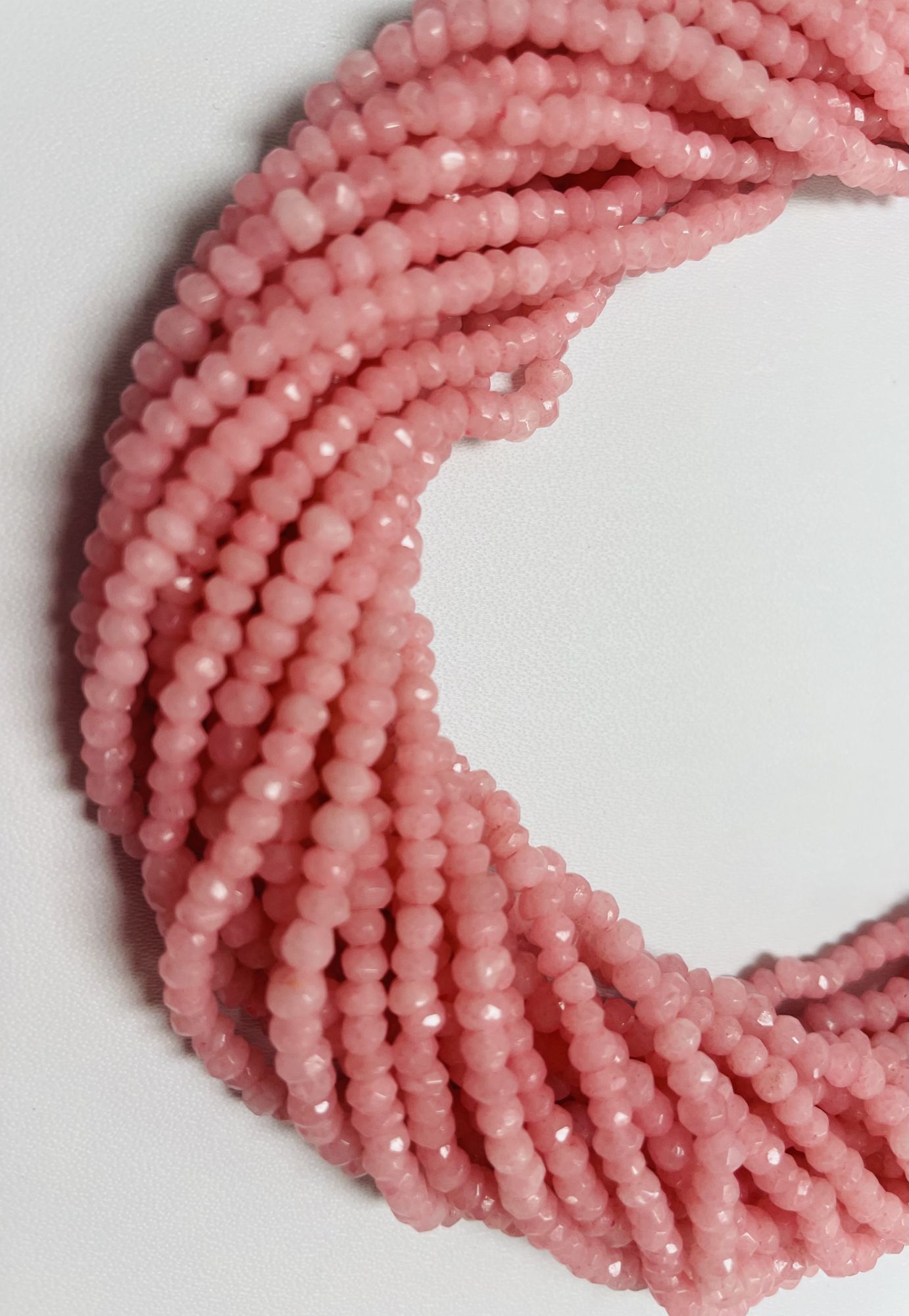 Pink Peruvian Opal Rondelle Faceted