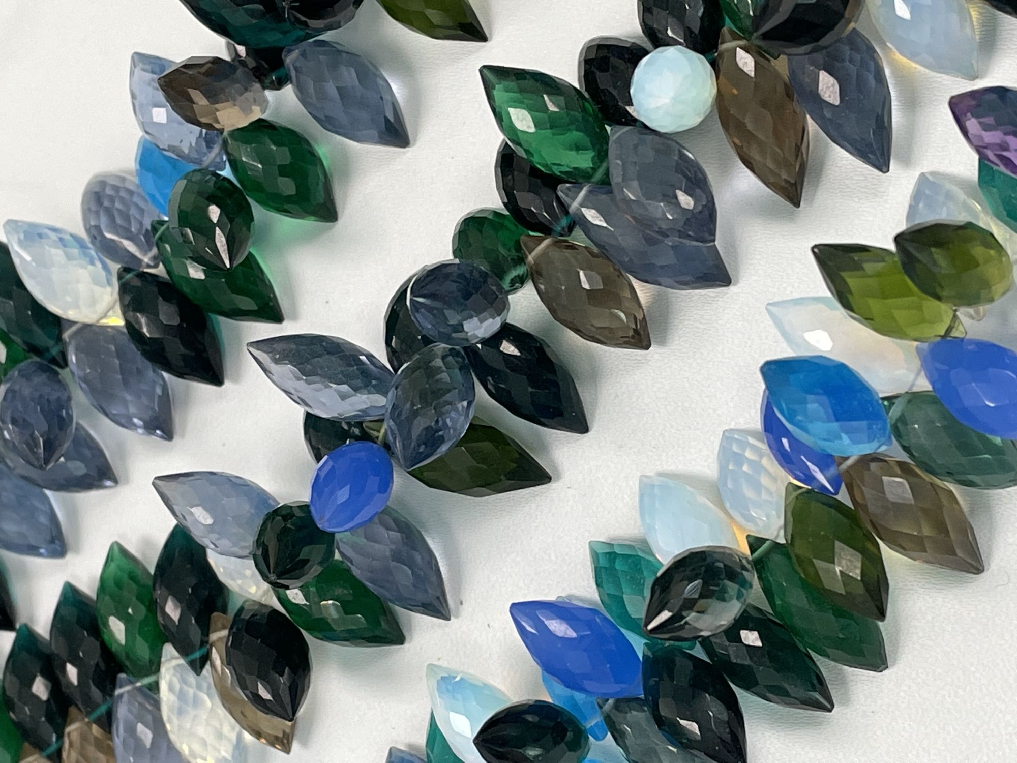 Multi Hydro Quartz Puff Marquise Faceted