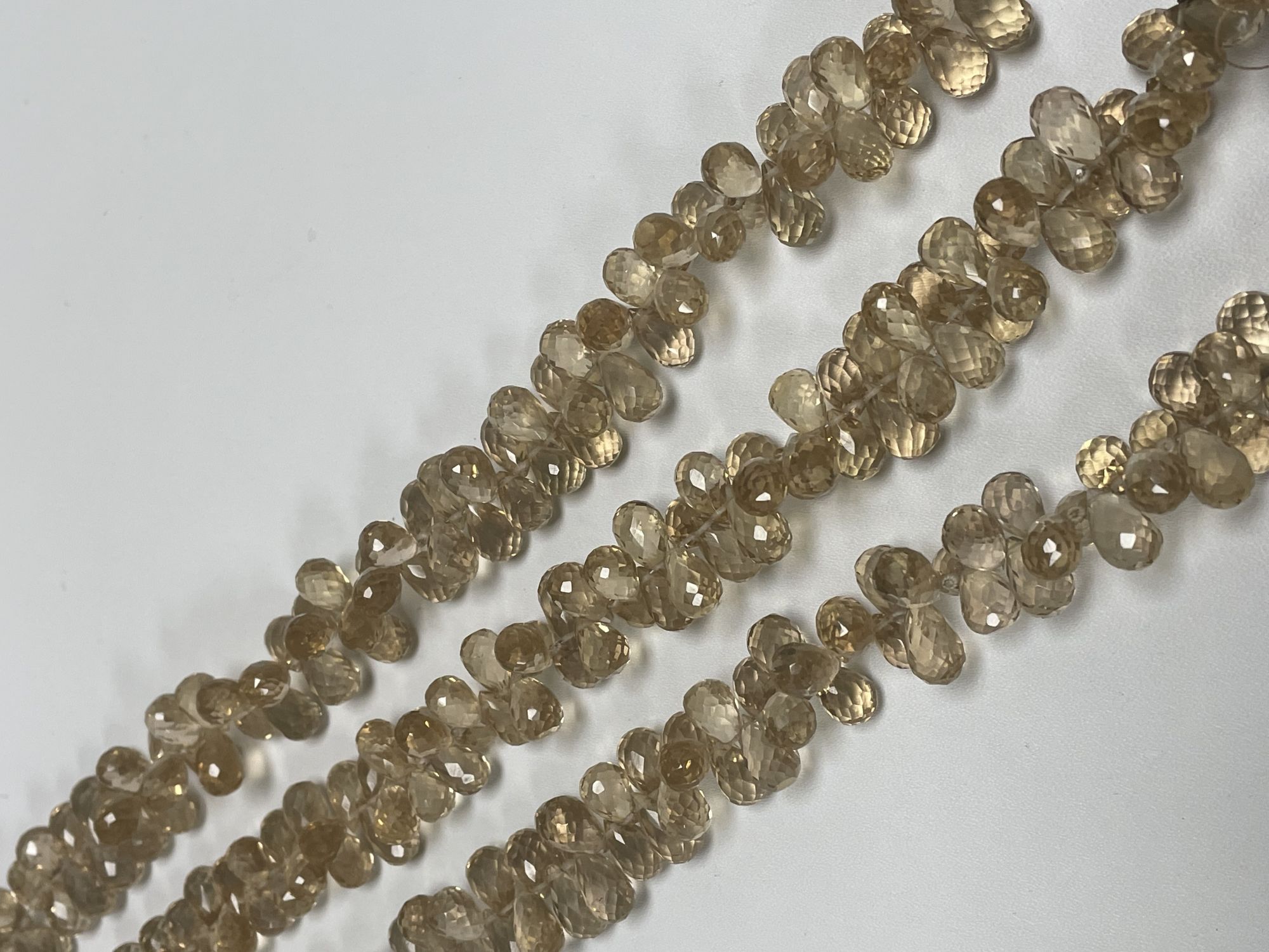 Champagne Quartz Drop Faceted