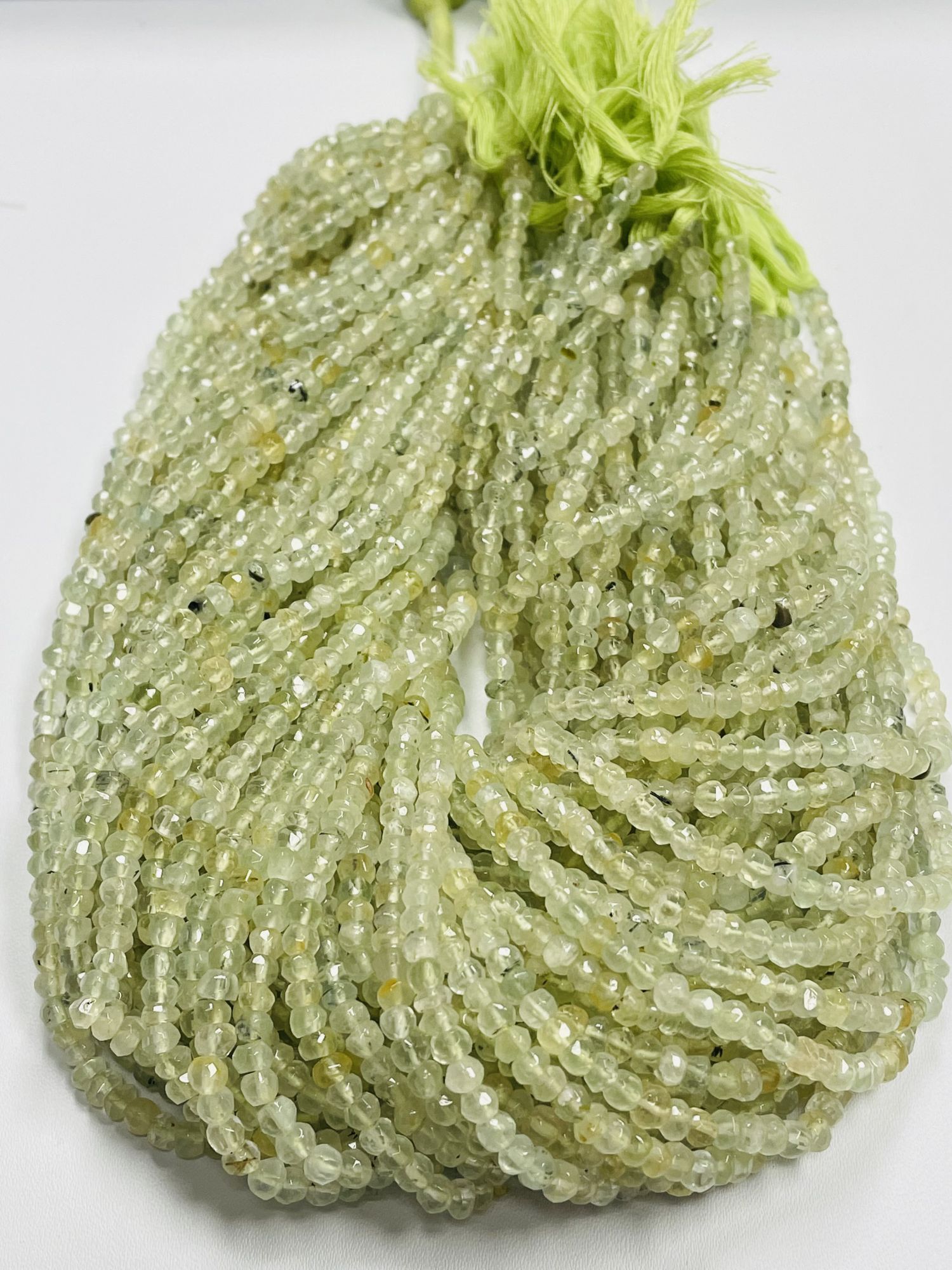 Prehnite Rondelle Faceted