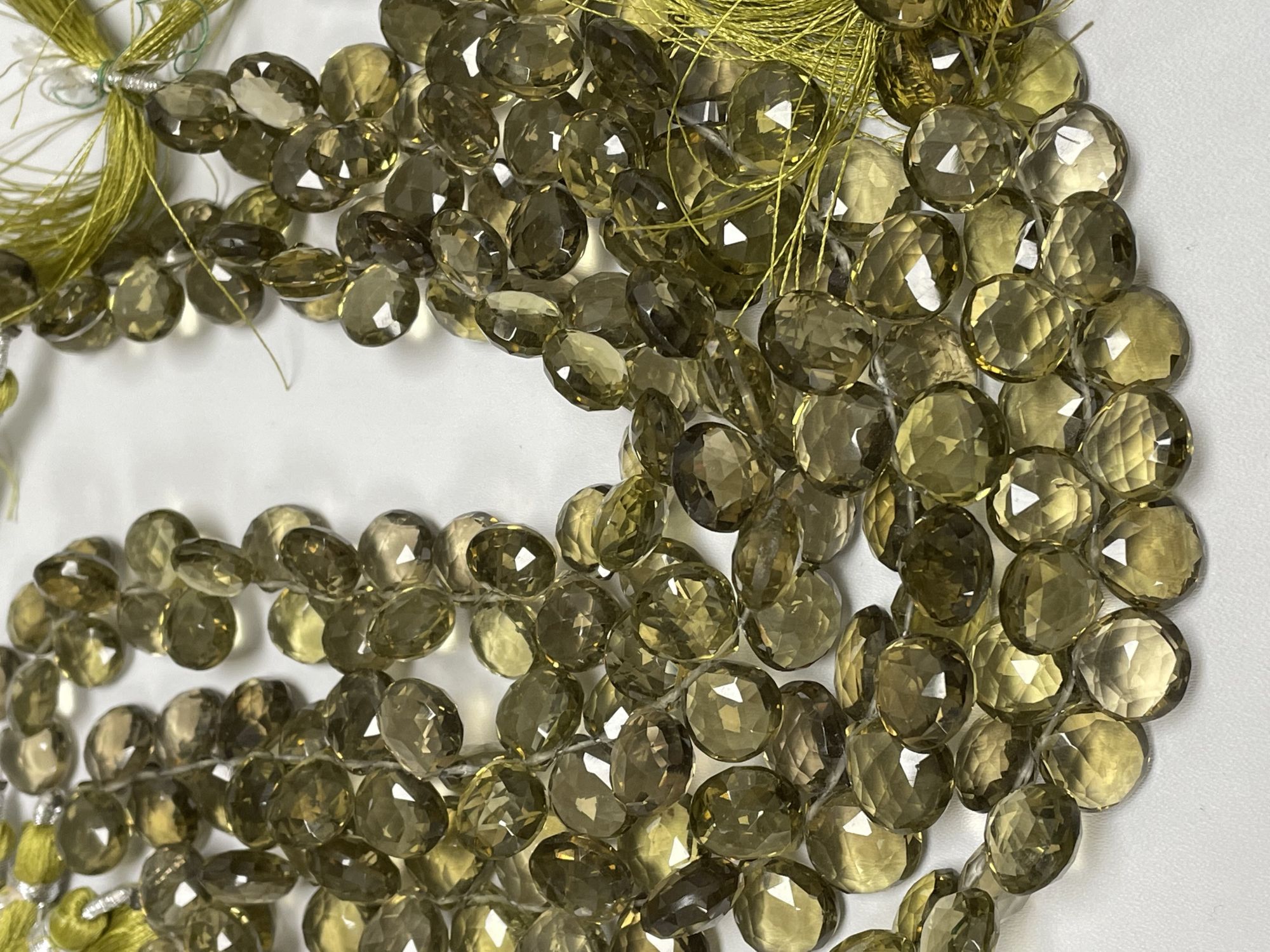 Olive Quartz Heart Faceted