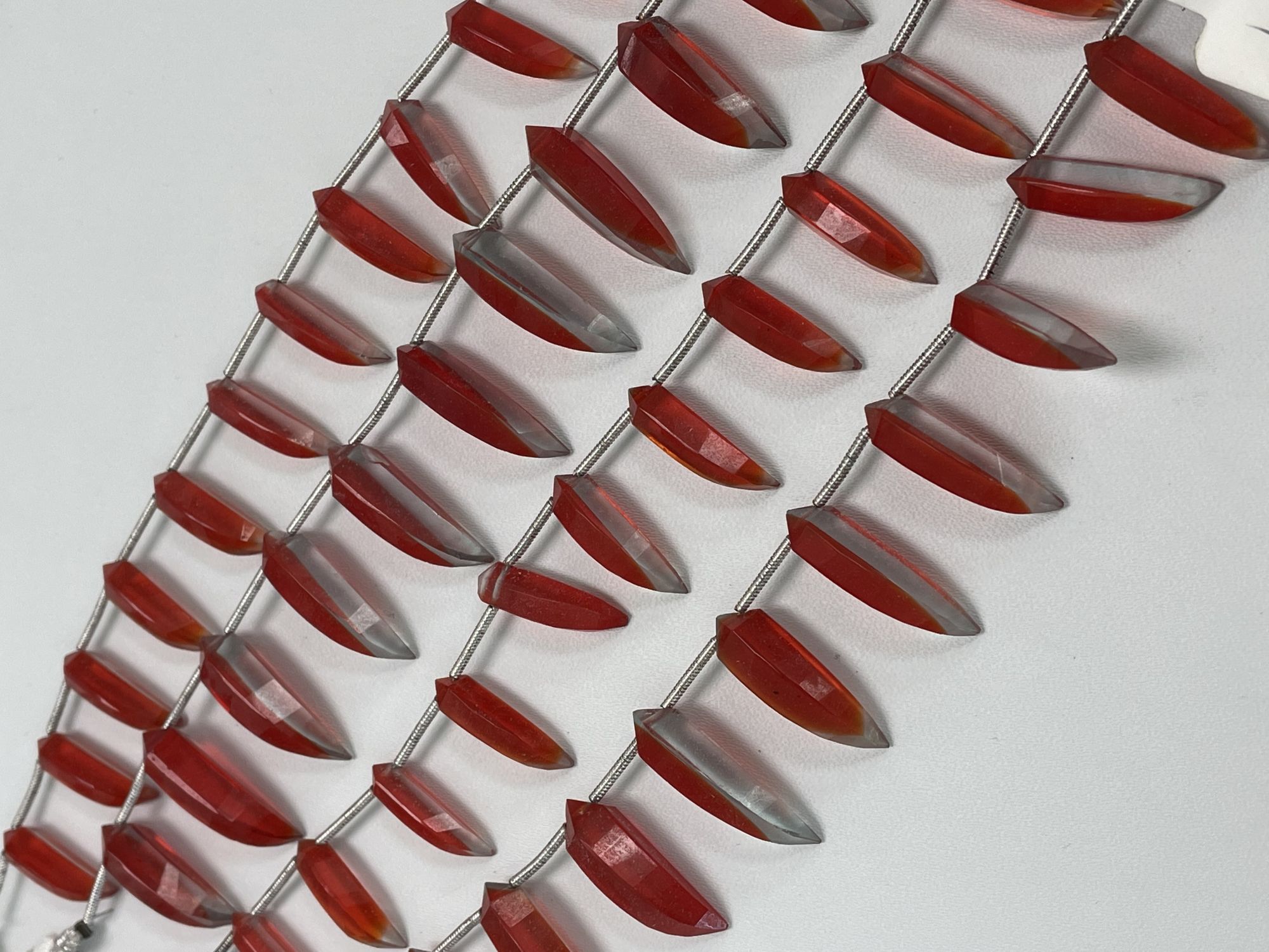 Bi Color Orange Hydro Quartz Okra Faceted