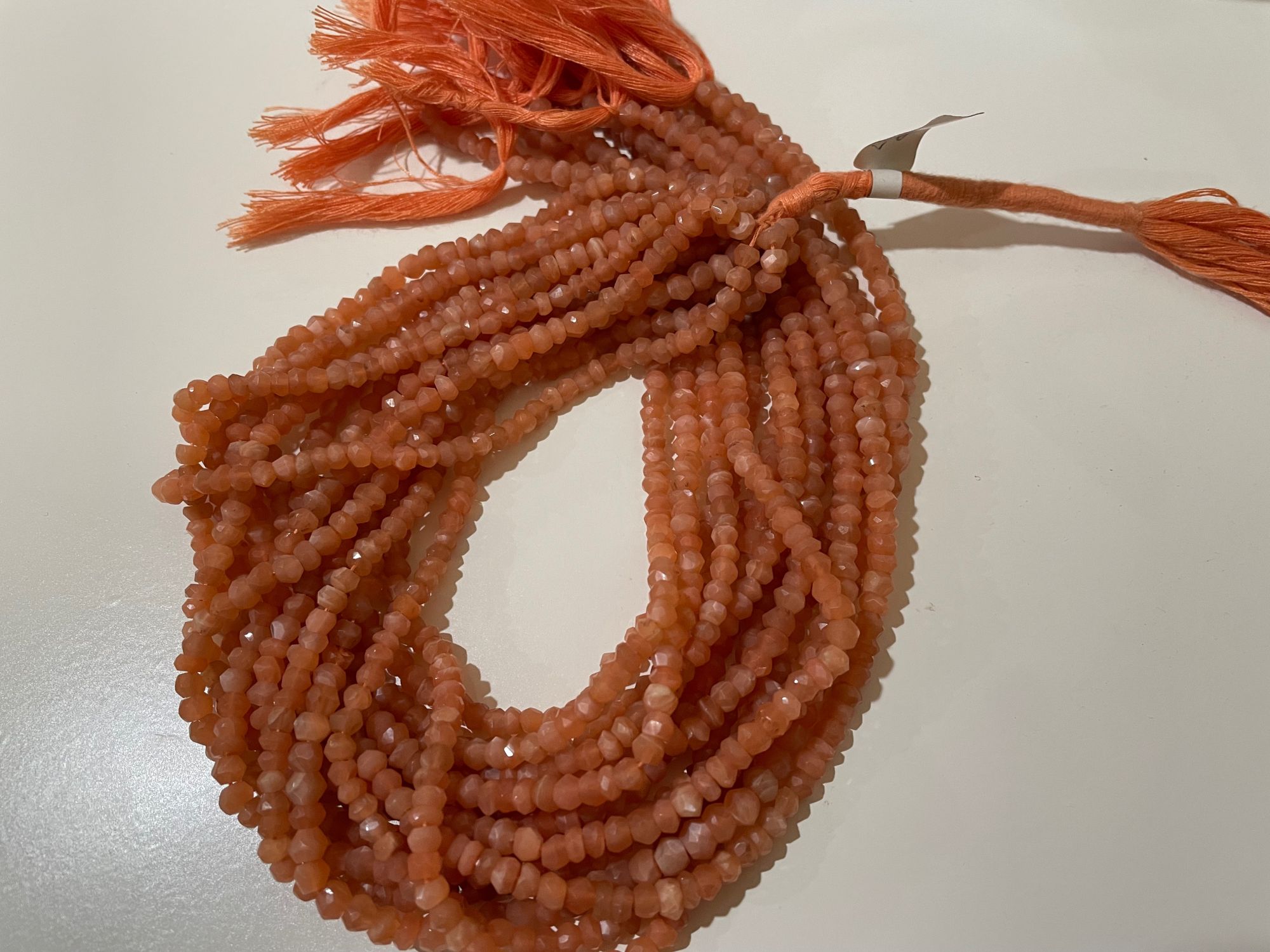 Peach Moonstone Rondelle Faceted