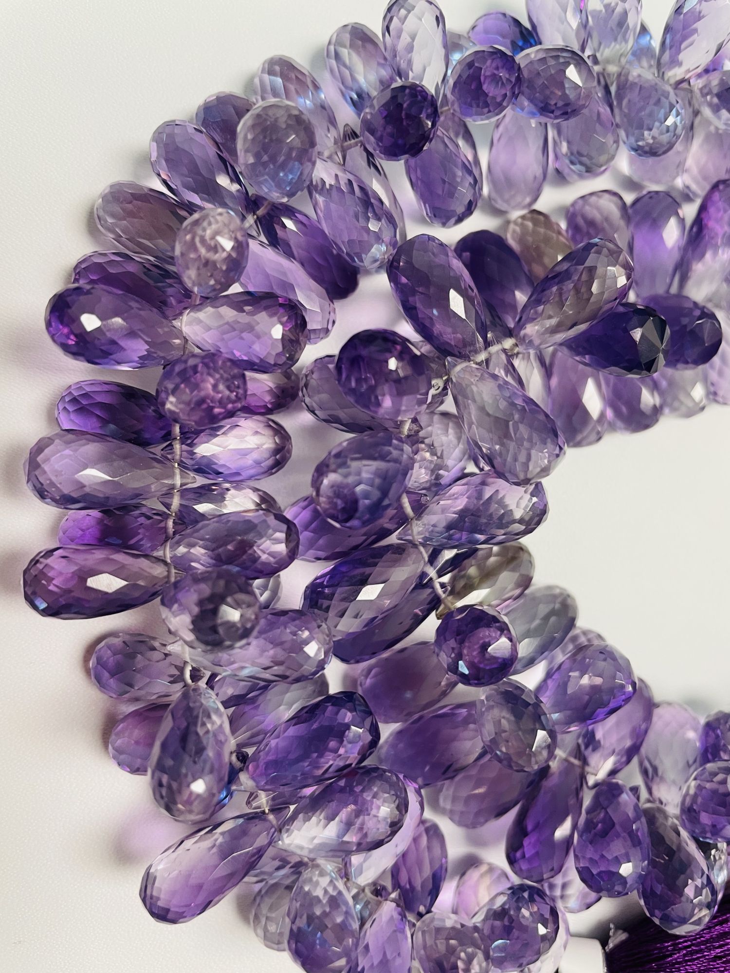 Purple Amethyst Drop Faceted