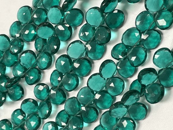 Teal Hydro Quartz Heart Faceted