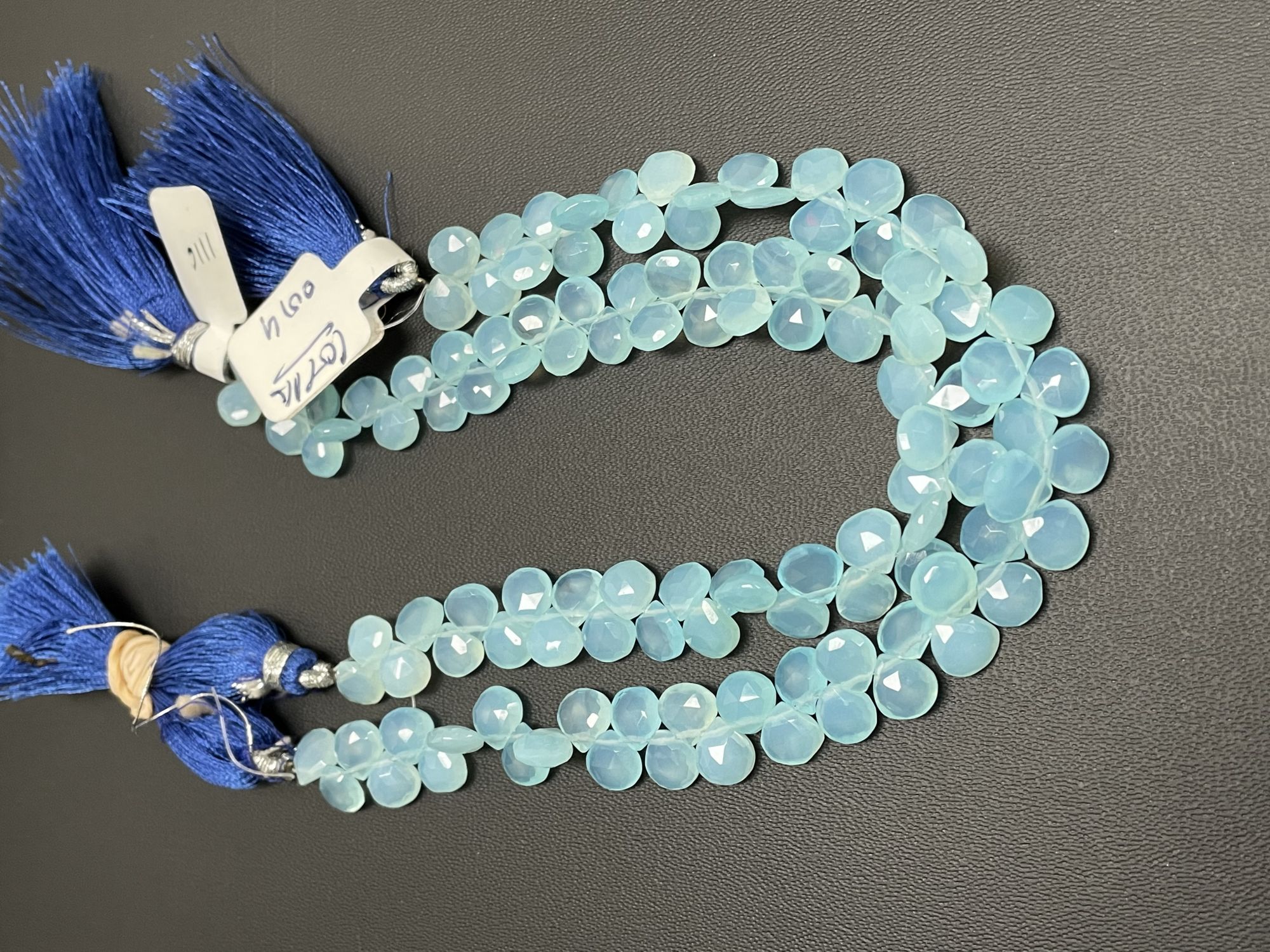 Aqua Chalcedony Heart Faceted