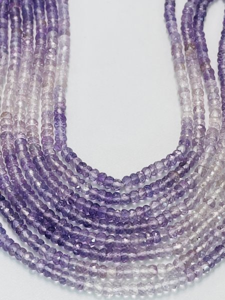 Shaded Purple Amethyst Rondelle Faceted