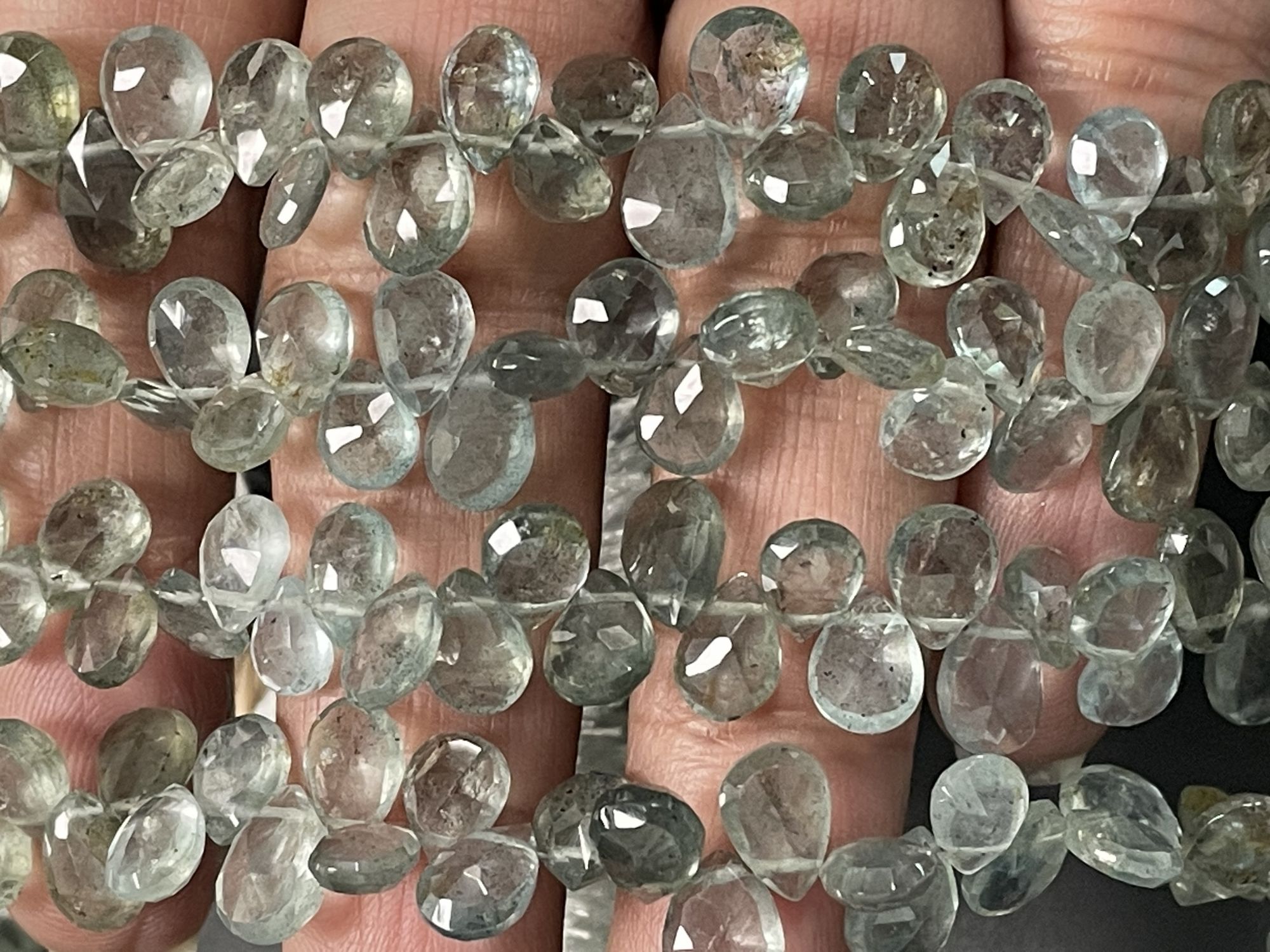 Moss Aquamarine Pear Faceted