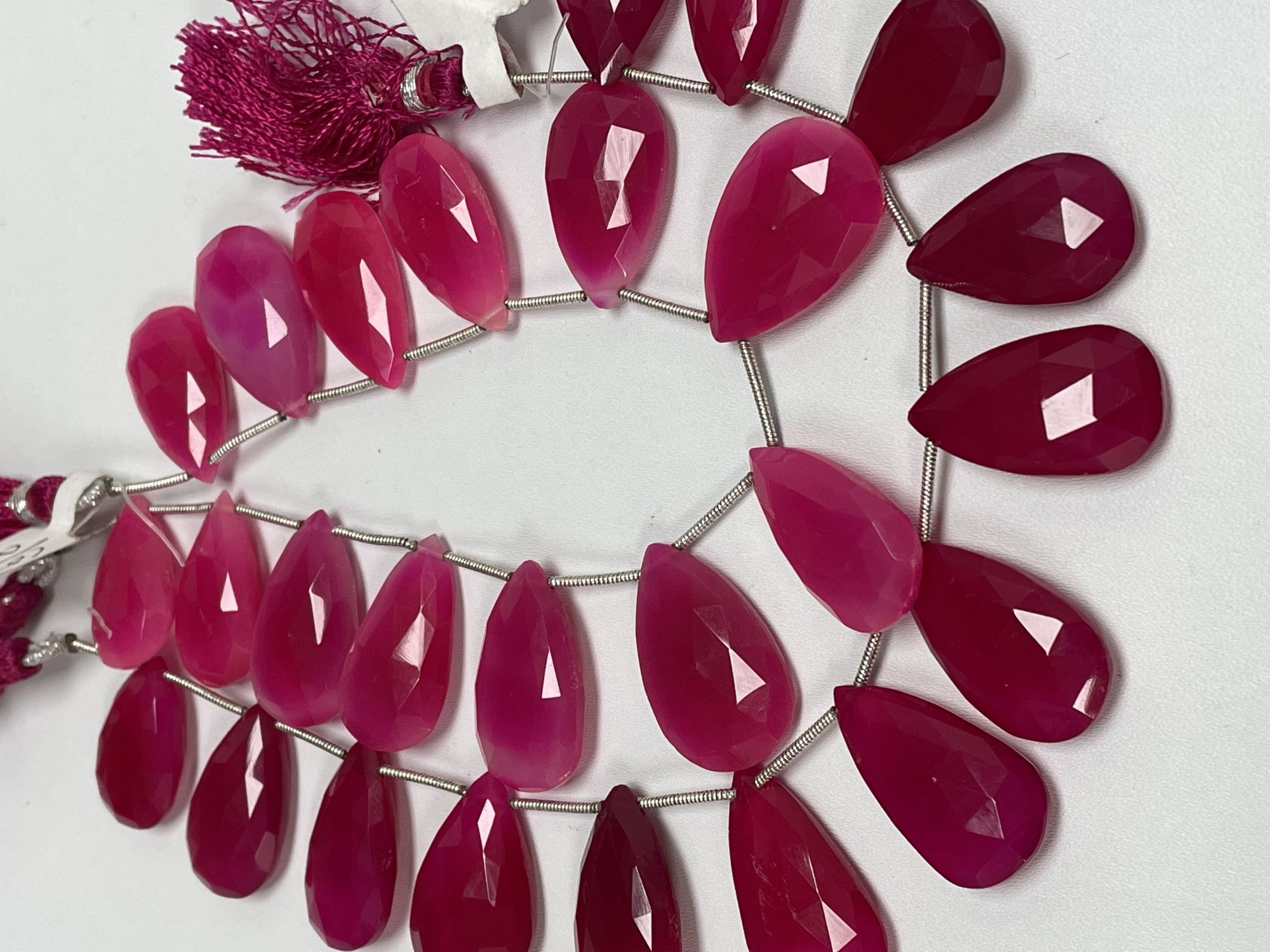 Pink Chalcedony Pears Faceted