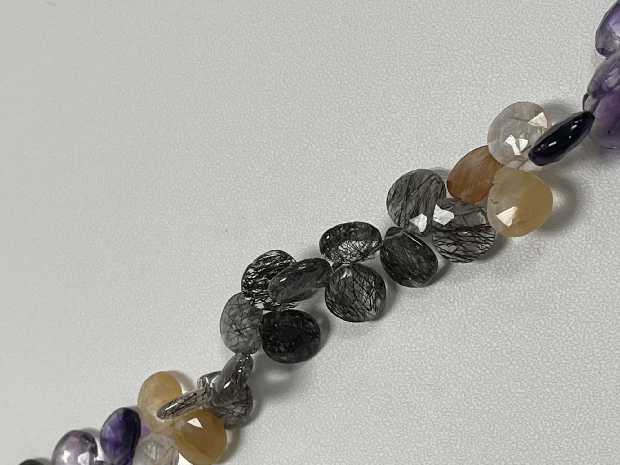 Multi Rutilated Quartz Heart Faceted