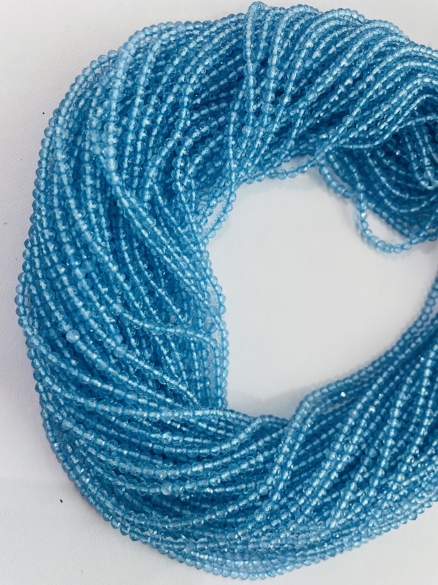 Blue Quartz Rondelle Faceted