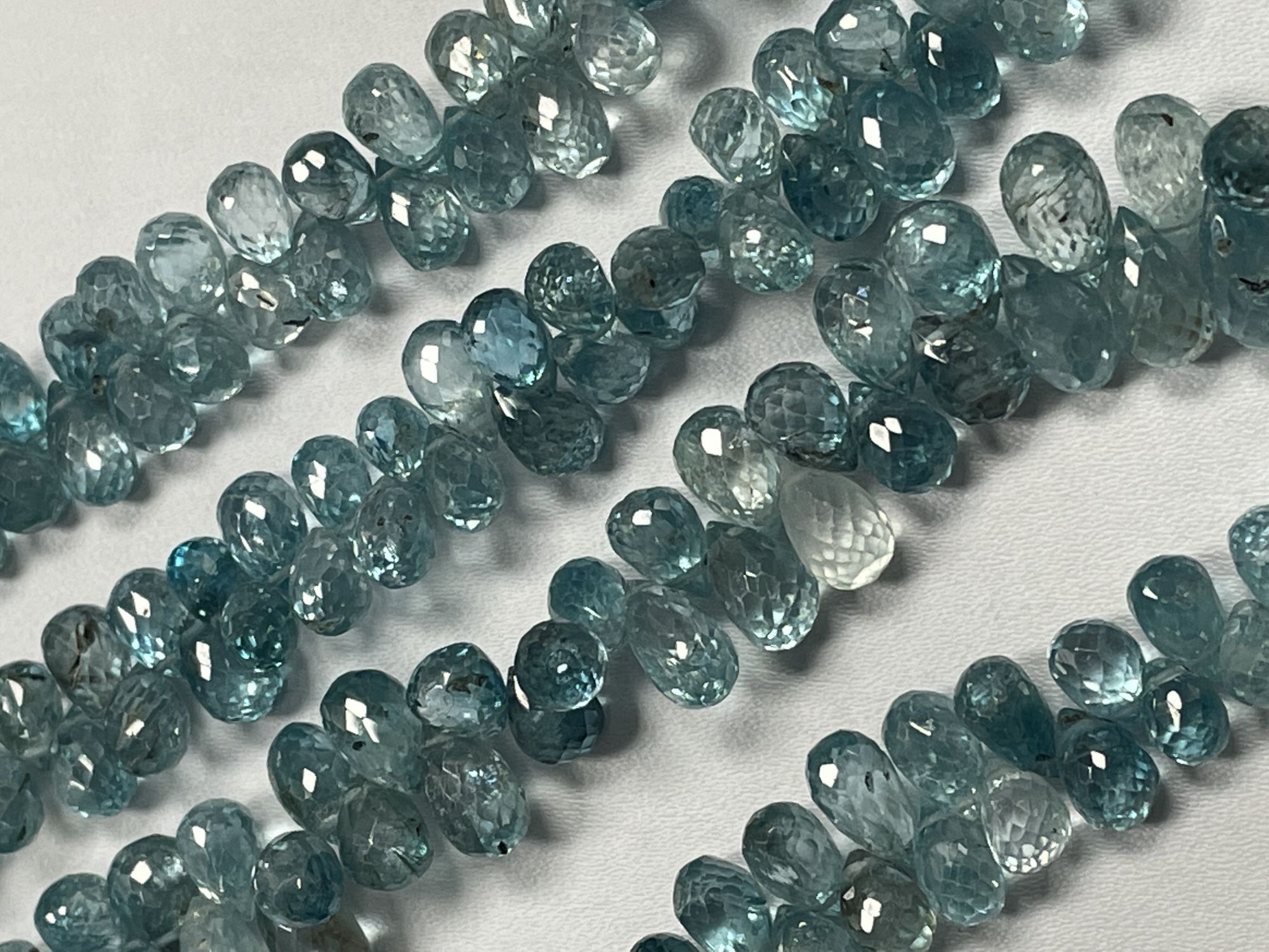 Blue Zircon Drop Faceted