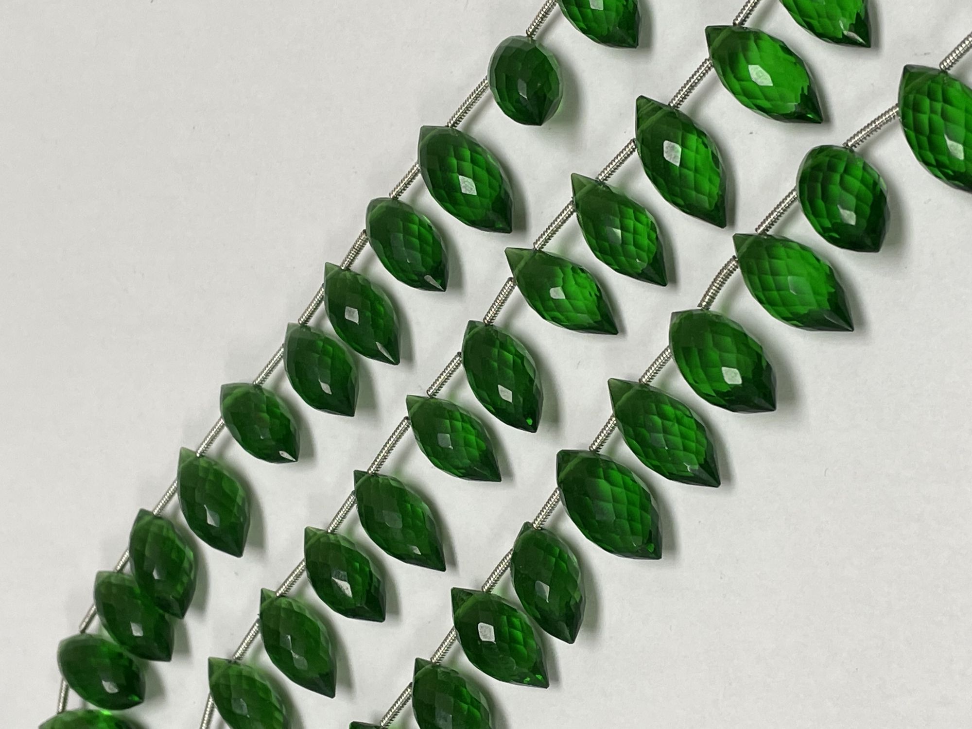 Green Hydro Quartz Puff Marquise Faceted