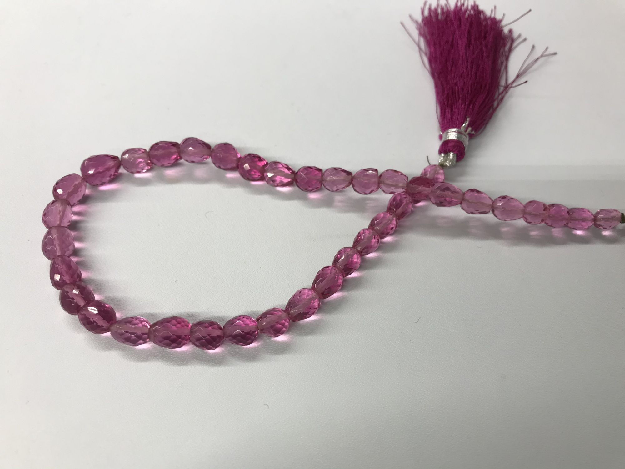 Pink Quartz Straight Drill Drops Faceted