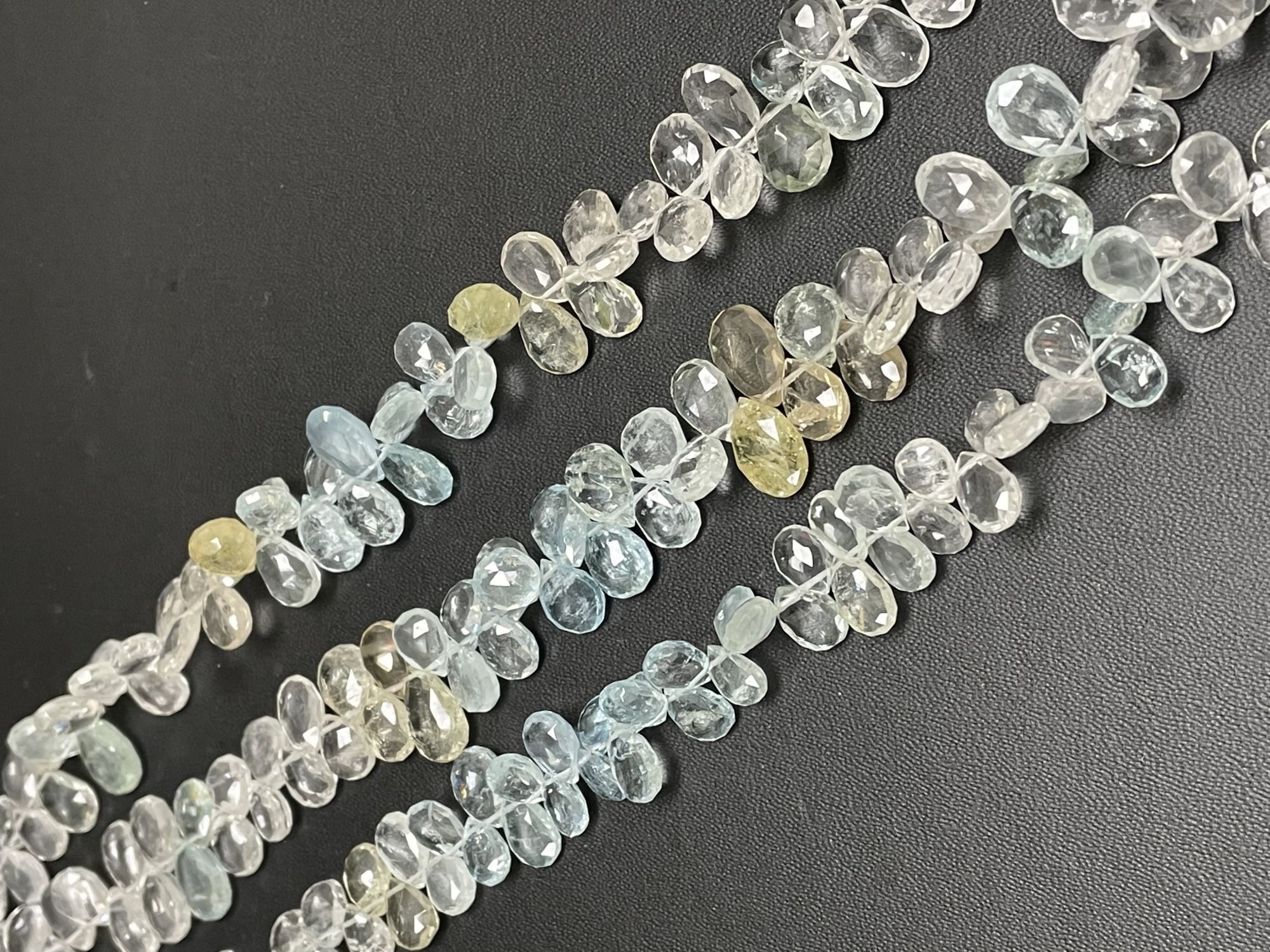 Multi Aquamarine Pear Faceted