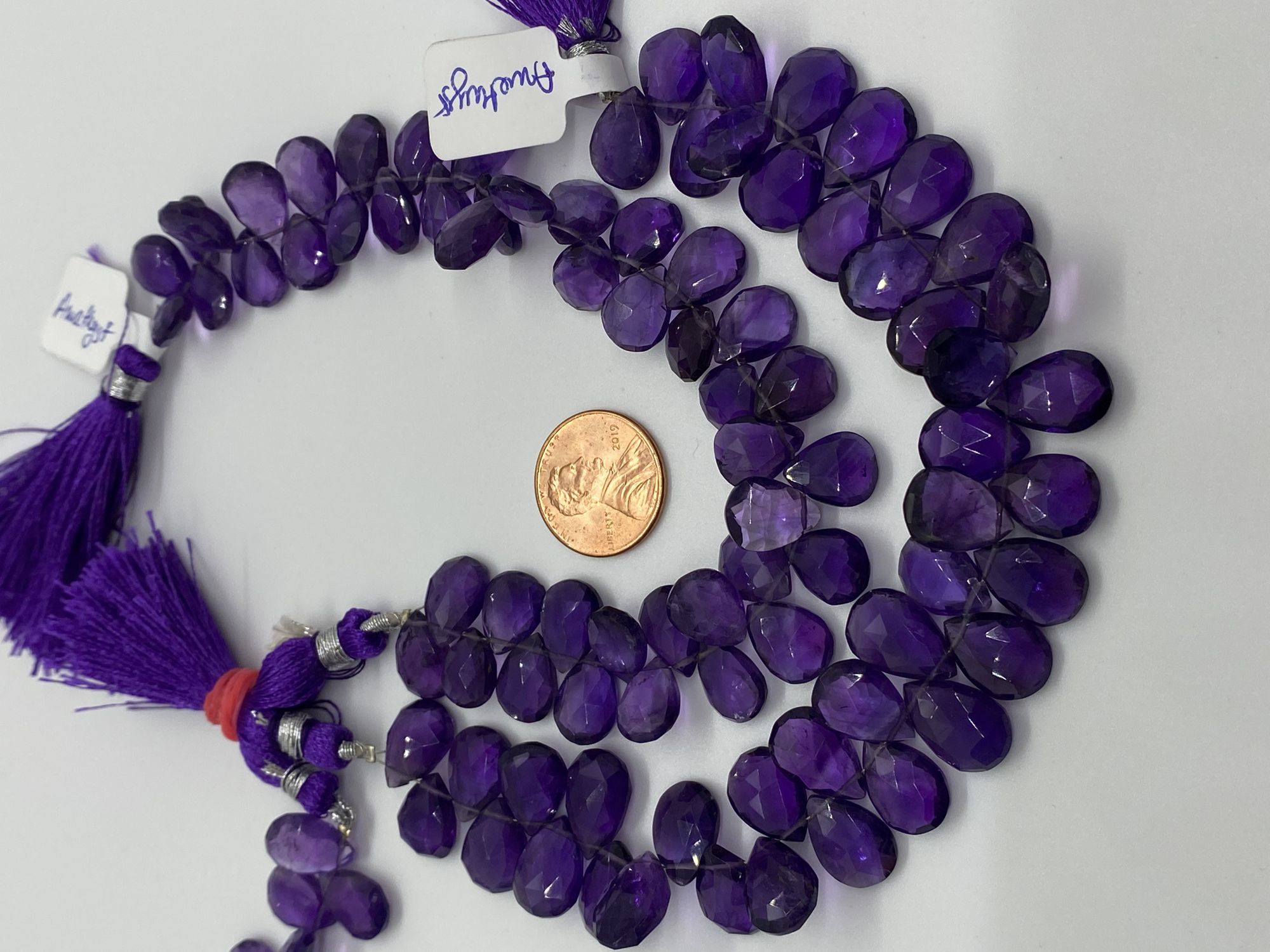 Purple Amethyst Pears Faceted