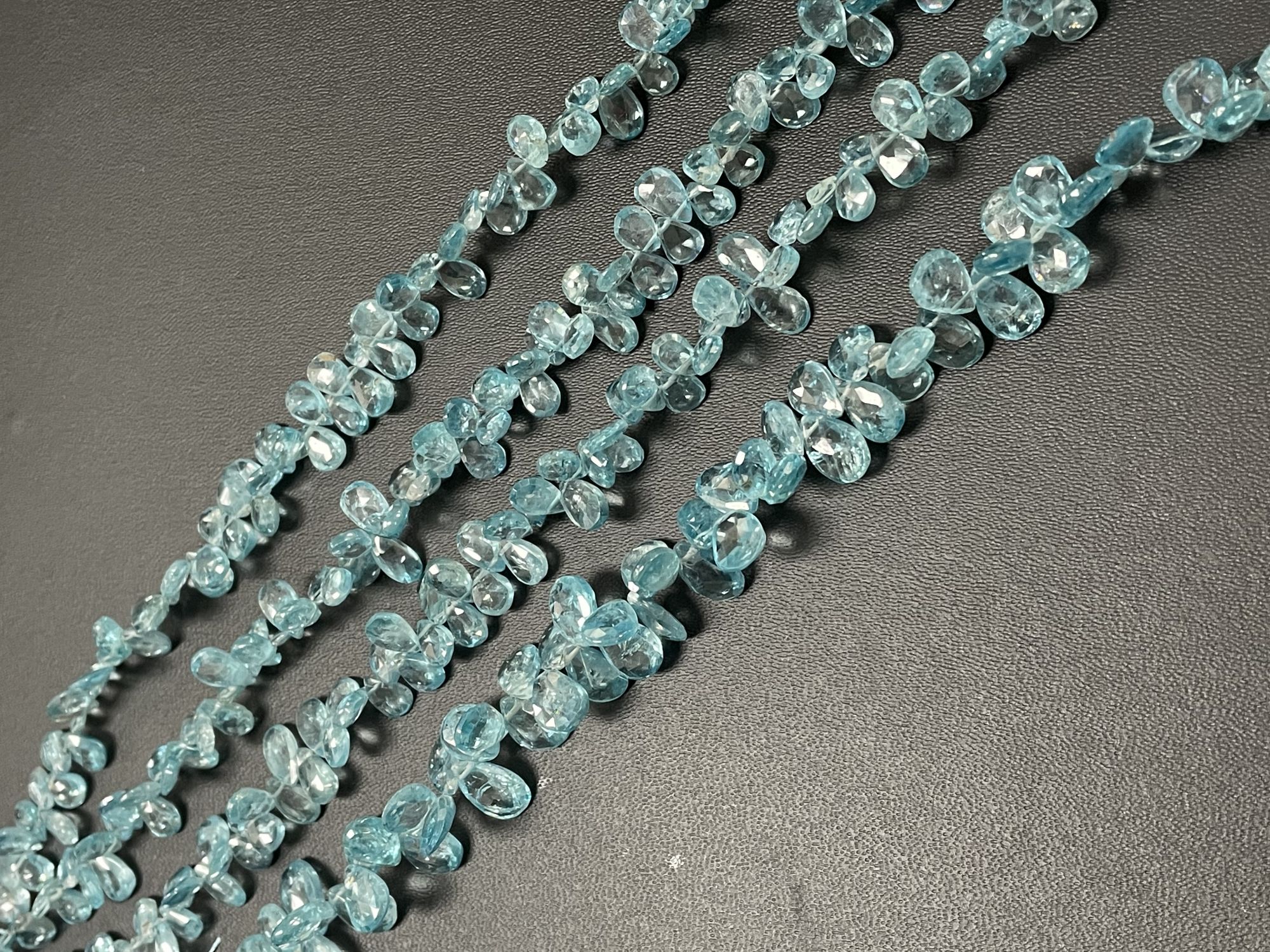 Blue Zircon Pear Faceted