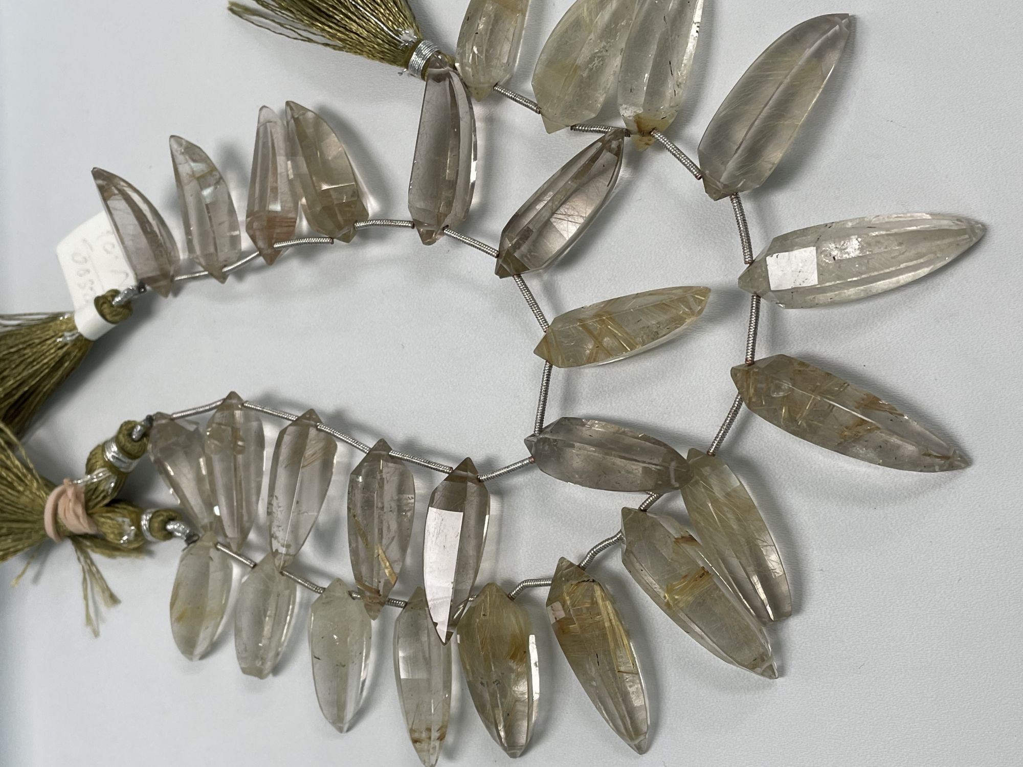 Golden Rutilated Hydro Quartz Okra Faceted