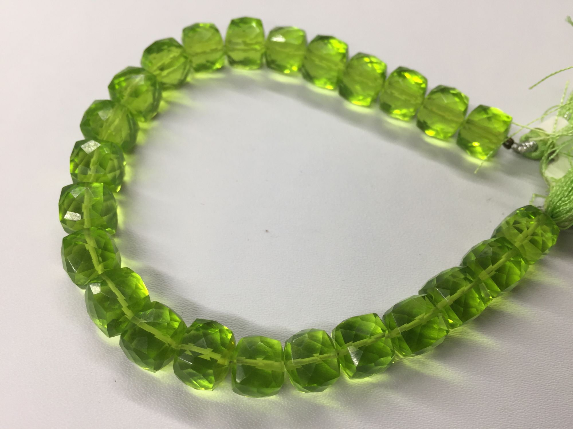 Green Hydro Quartz Cube Faceted