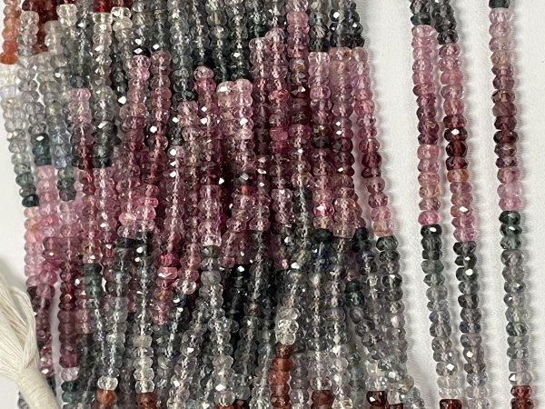 Multicolor Spinel Rondelle Faceted